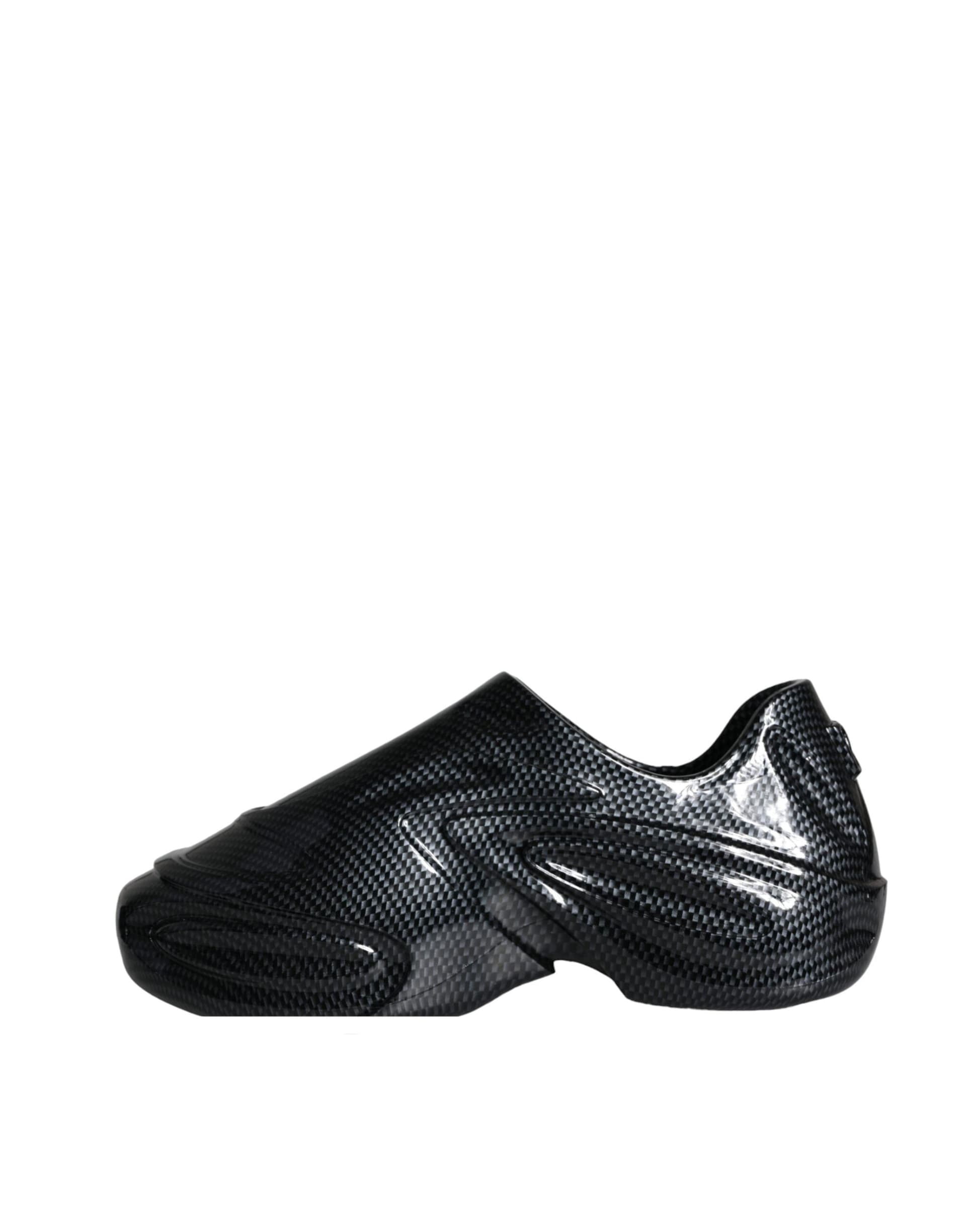 Dolce & Gabbana Black Foiled Rubber Toy Low Top Men Sneakers Shoes - 5