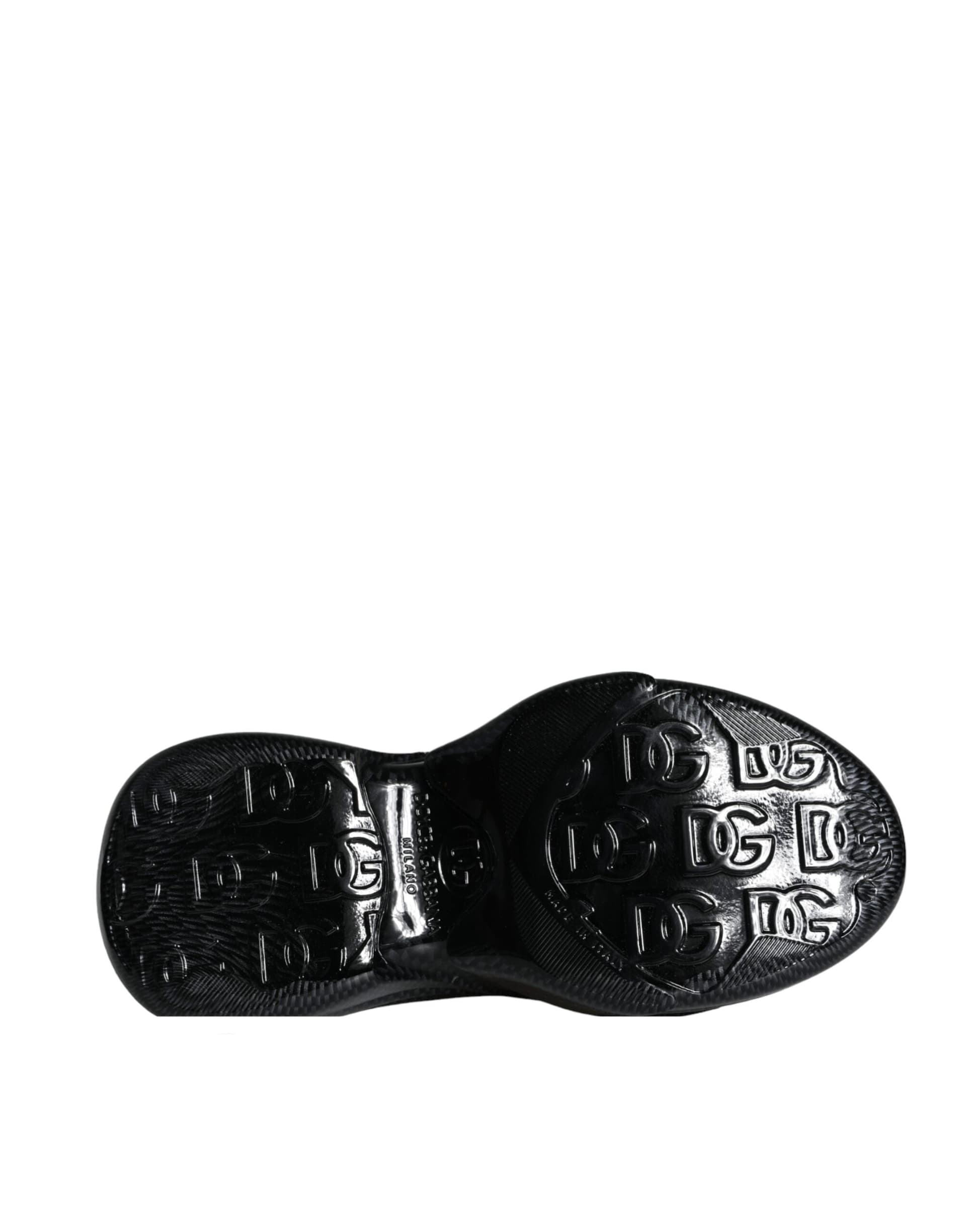 Dolce & Gabbana Black Foiled Rubber Toy Low Top Men Sneakers Shoes - 6