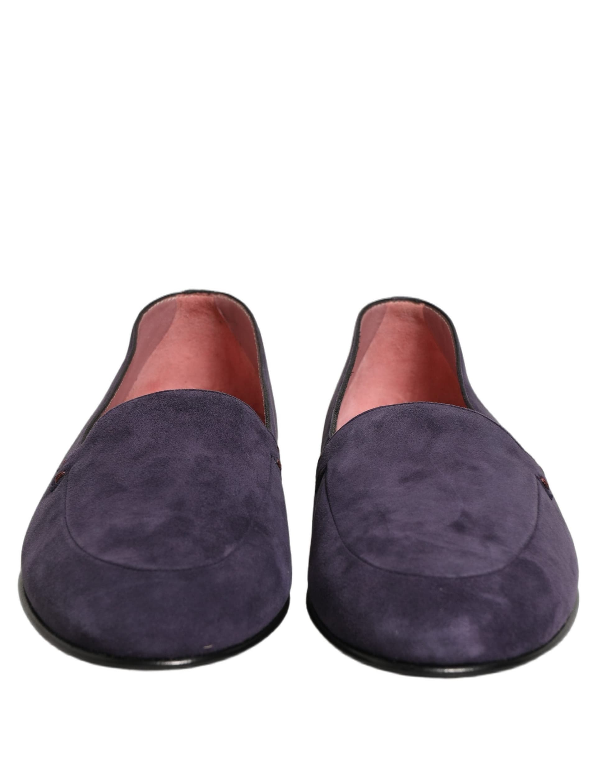 Dolce & Gabbana Violet Velvet Slip On Men Flats Loafers Shoes - 2
