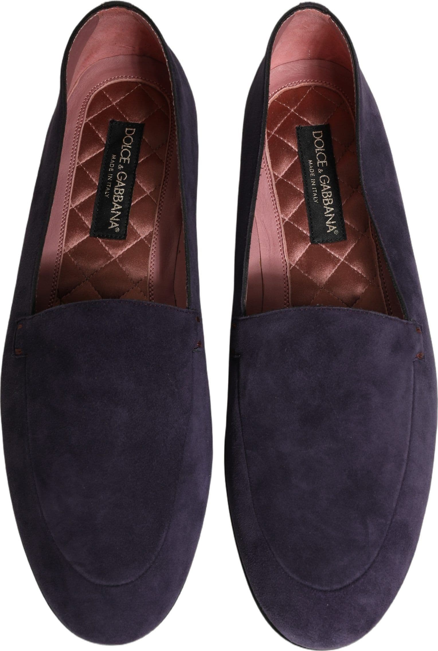 Dolce & Gabbana Violet Velvet Slip On Men Flats Loafers Shoes - 3
