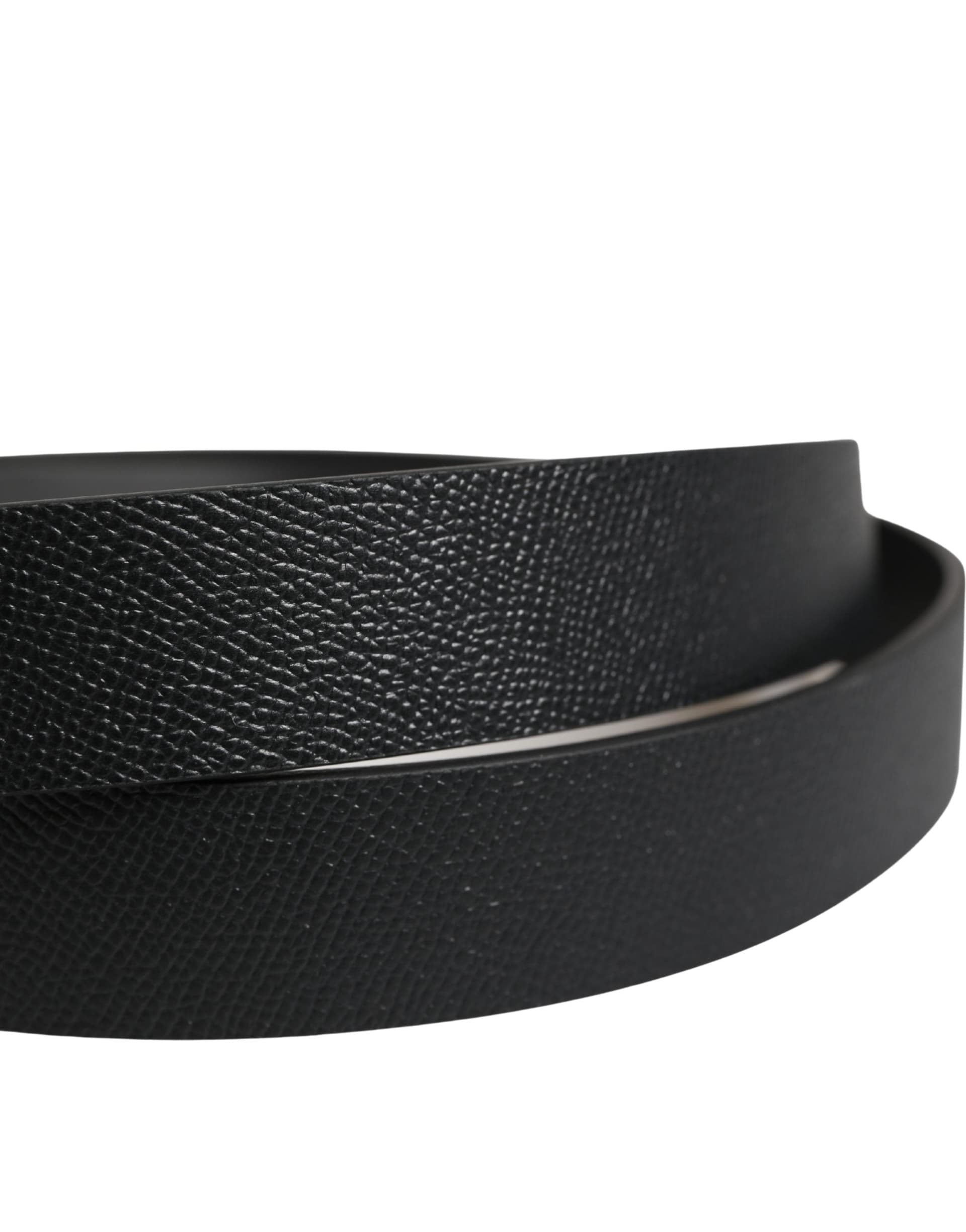 Dolce & Gabbana Men Black Calfskin Leather Square Buckle Belt - 5