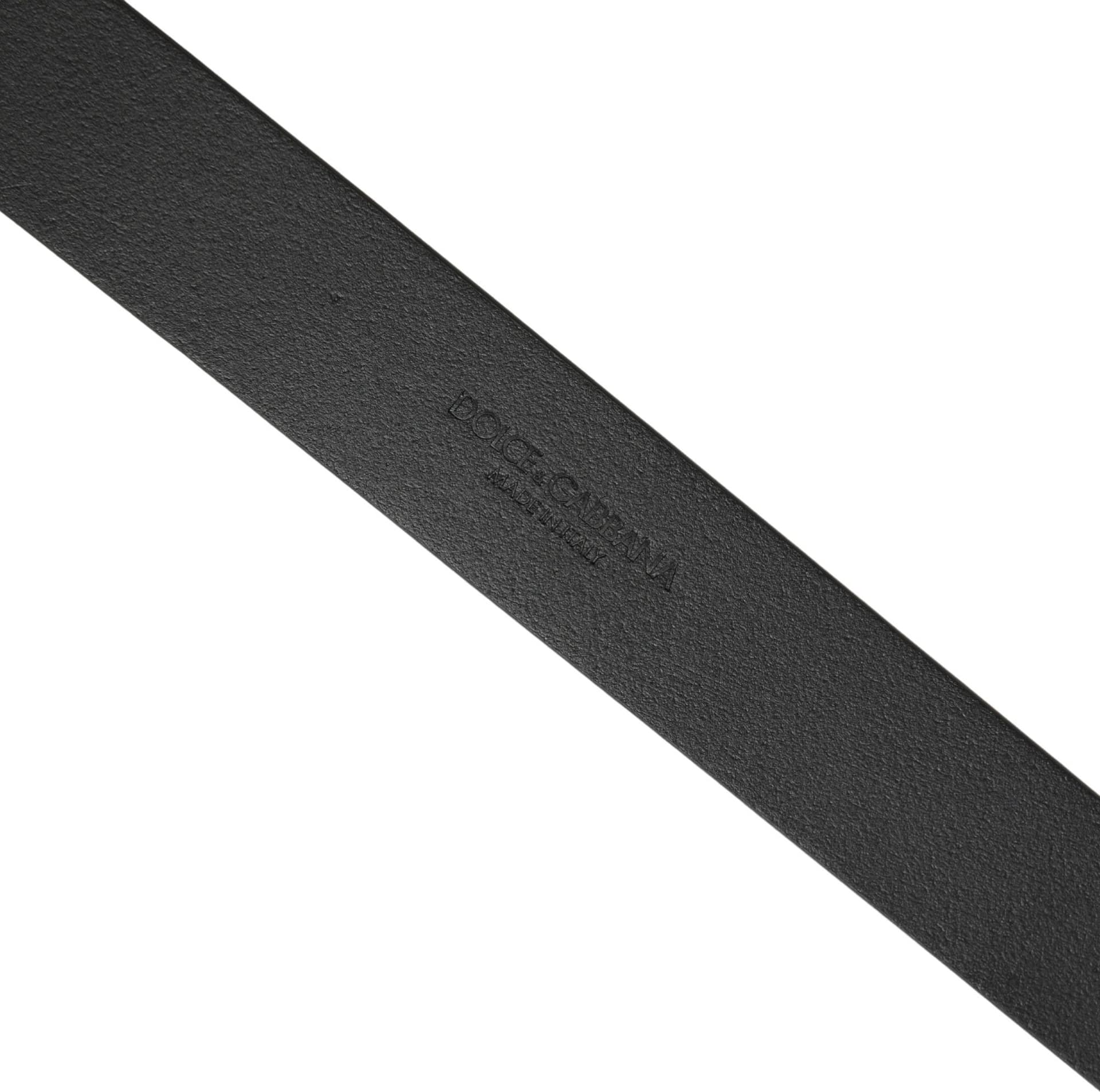 Dolce & Gabbana Men Black Calfskin Leather Square Buckle Belt - 6