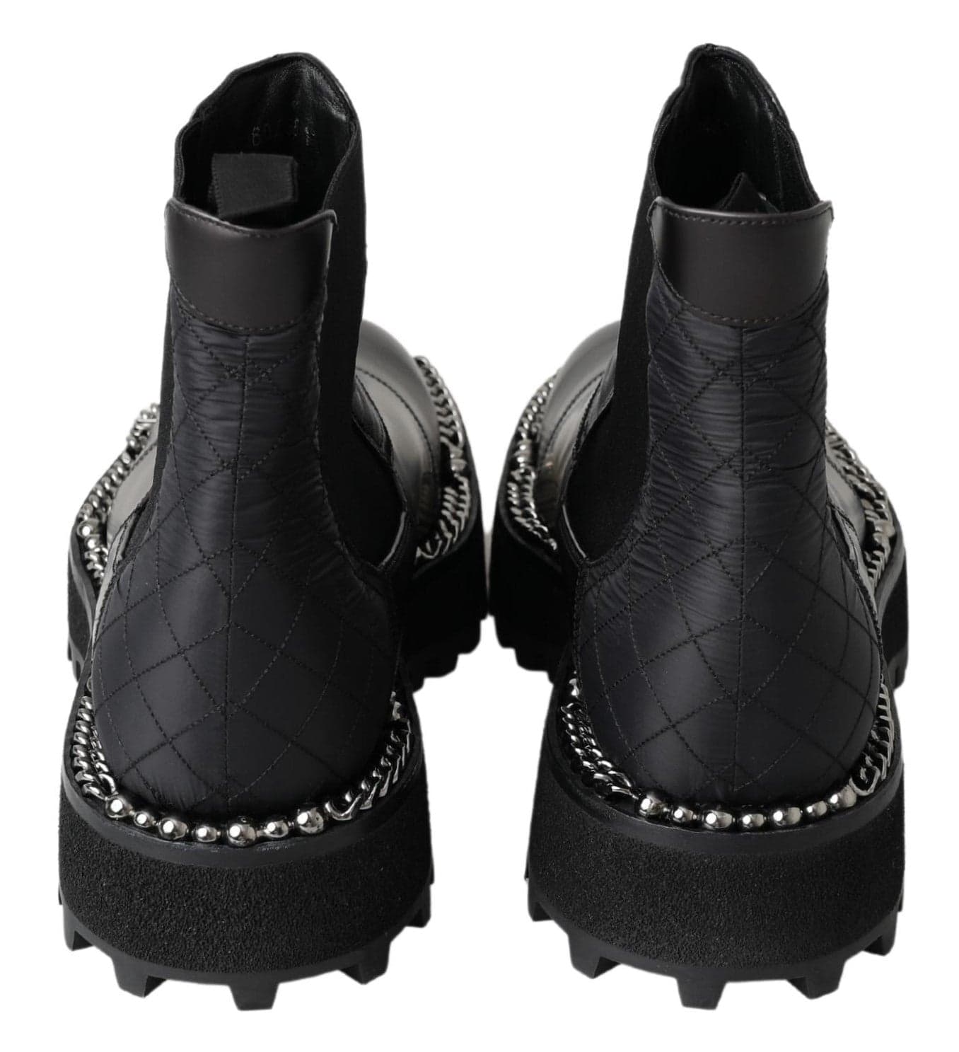 Dolce & Gabbana Black Leather Slip on Stretch Boots - 5
