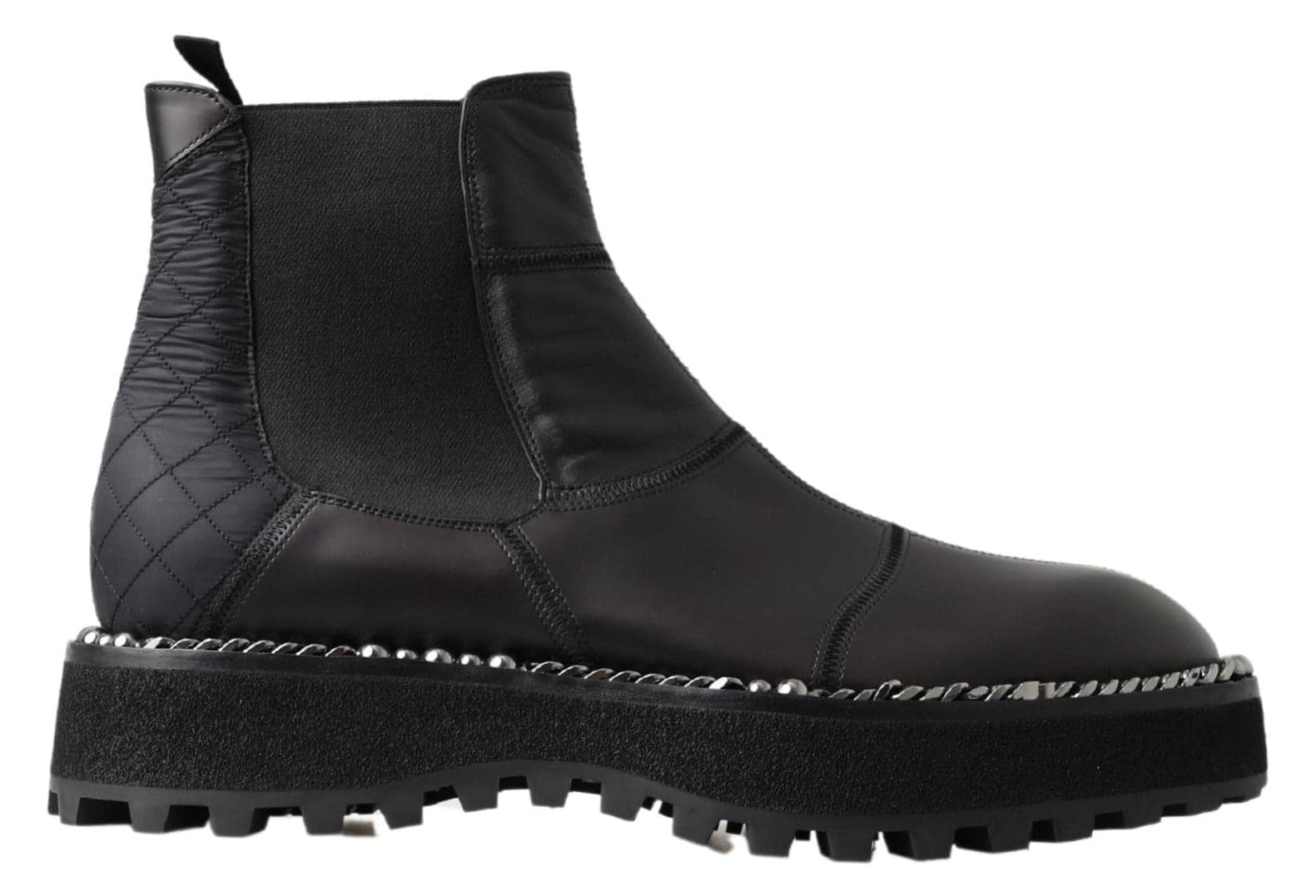Dolce & Gabbana Black Leather Slip on Stretch Boots - 6