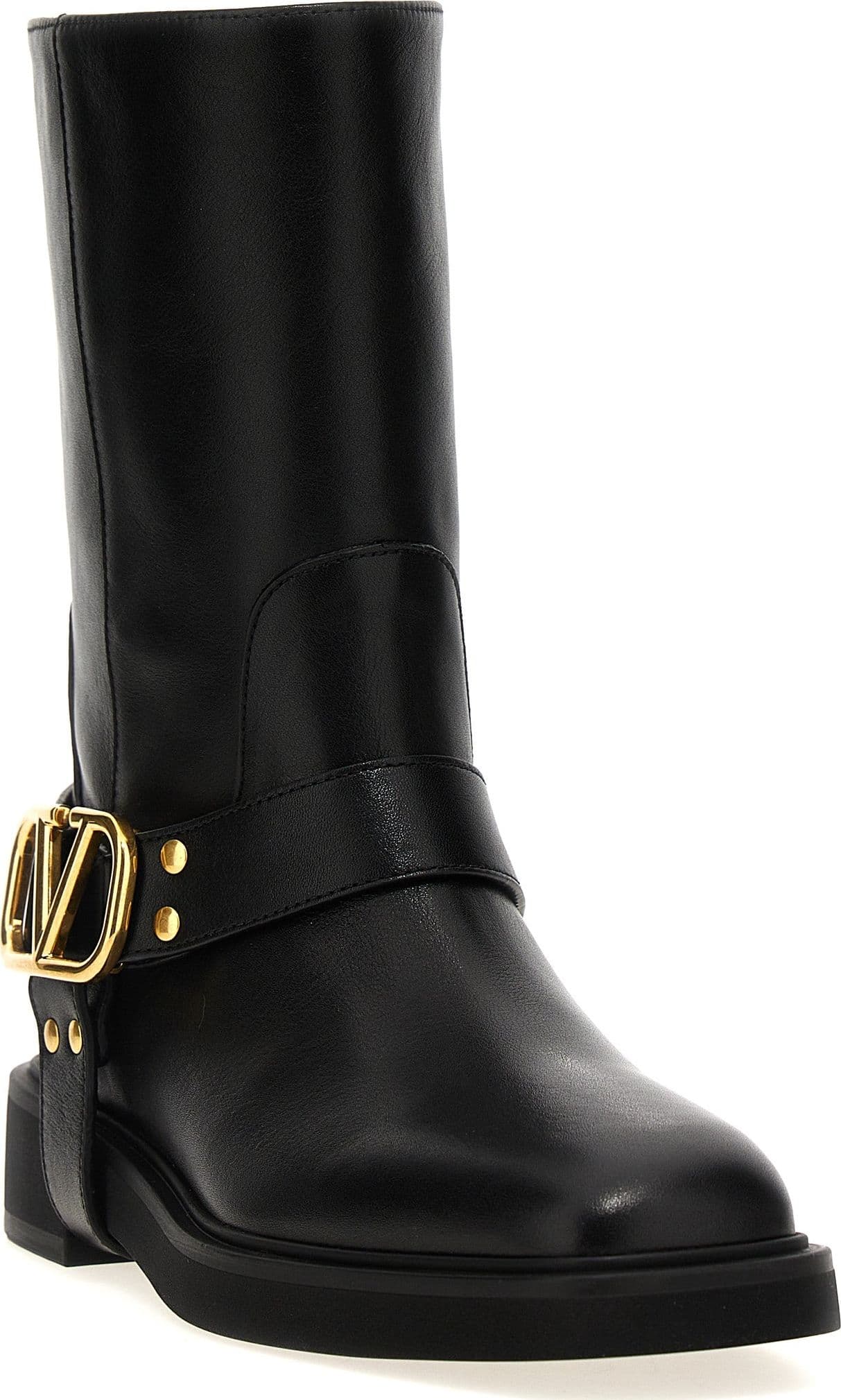 Valentino Garavani Black Calfskin Ankle Boots - 2