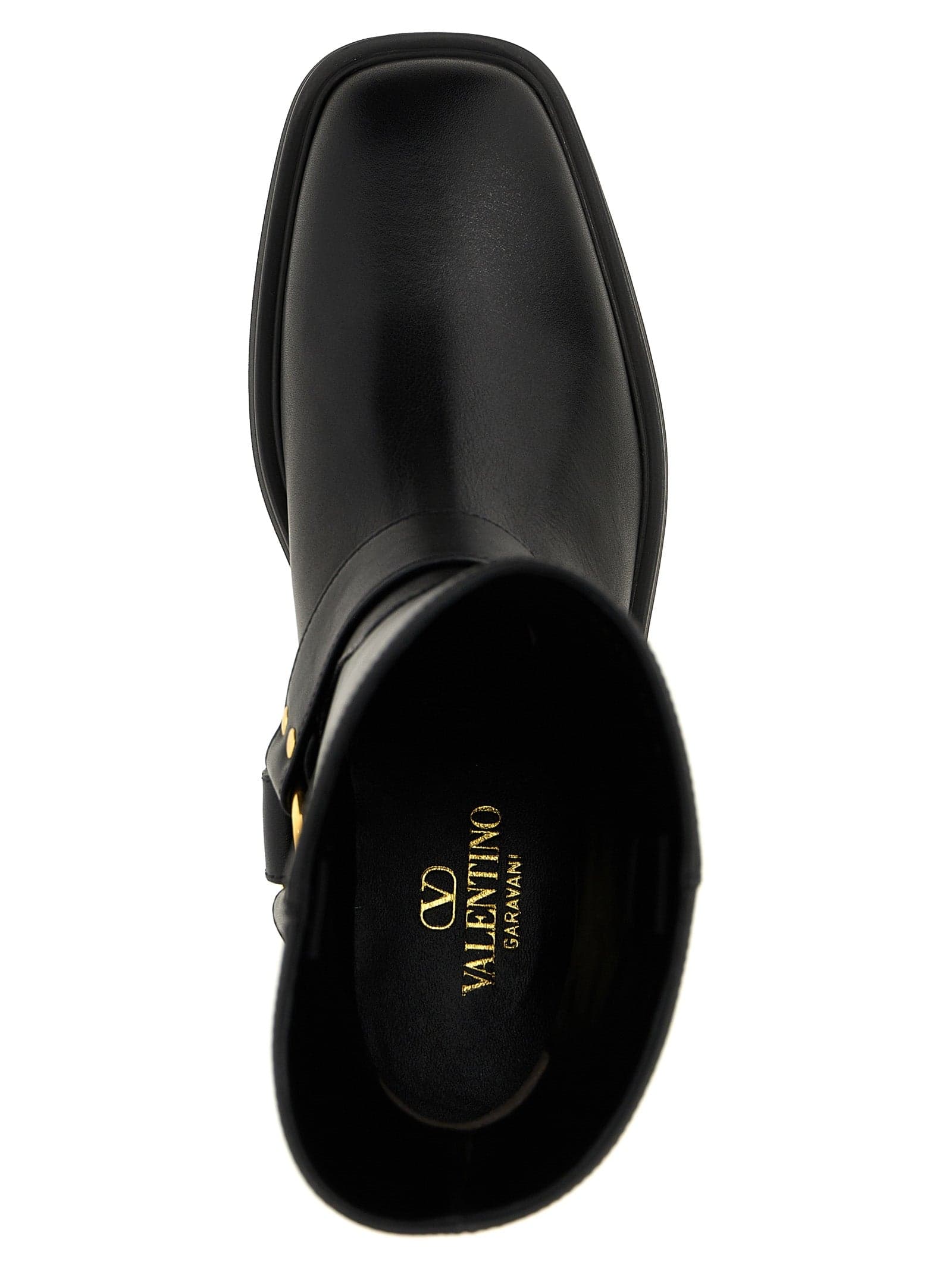 Valentino Garavani Black Calfskin Ankle Boots - 4