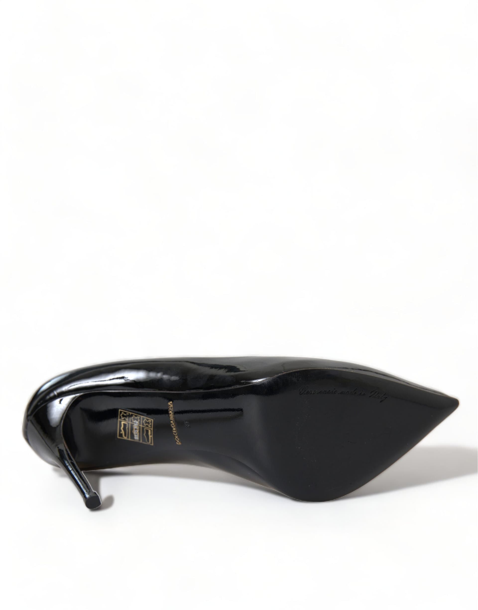 Dolce & Gabbana Black Patent Leather Pumps Heels Shoes - 8