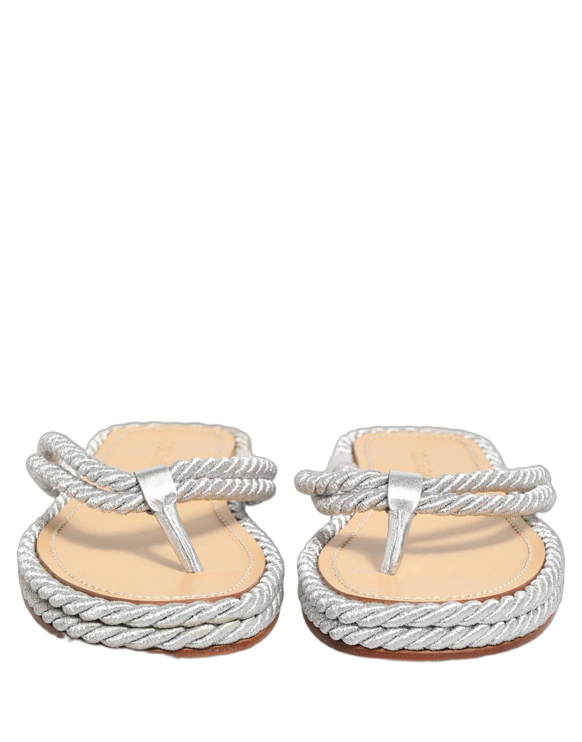 Dolce & Gabbana Silver Rope Slides Sandals Flip Flops Shoes - 2
