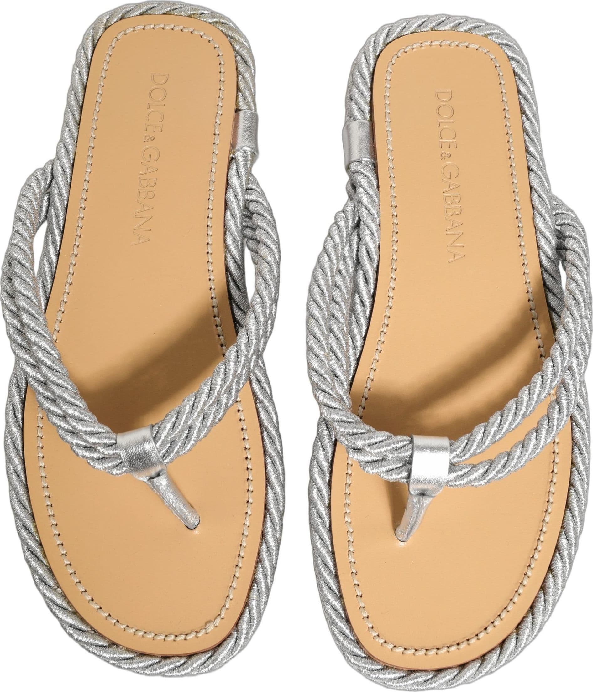 Dolce & Gabbana Silver Rope Slides Sandals Flip Flops Shoes - 3