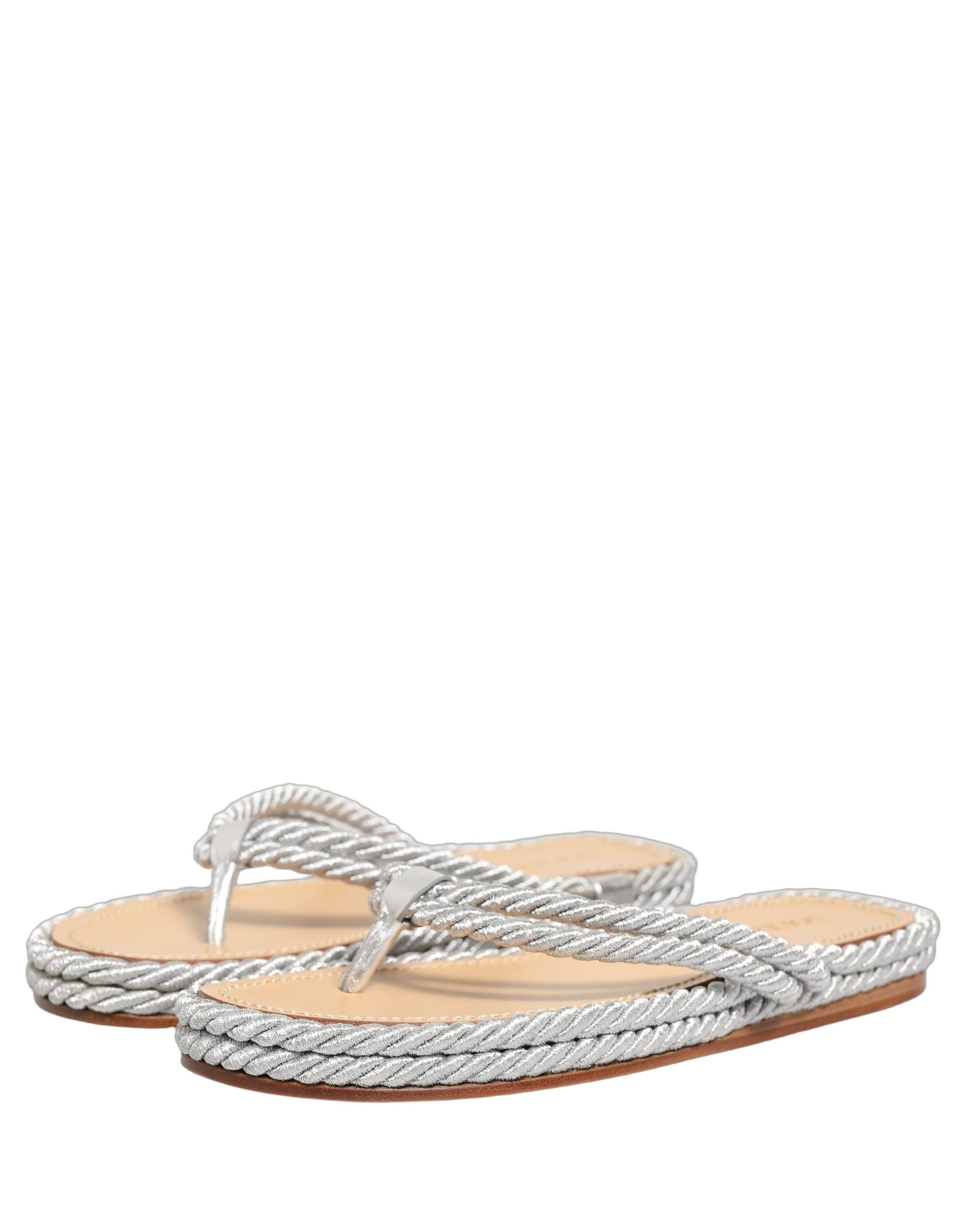Dolce & Gabbana Silver Rope Slides Sandals Flip Flops Shoes - 4