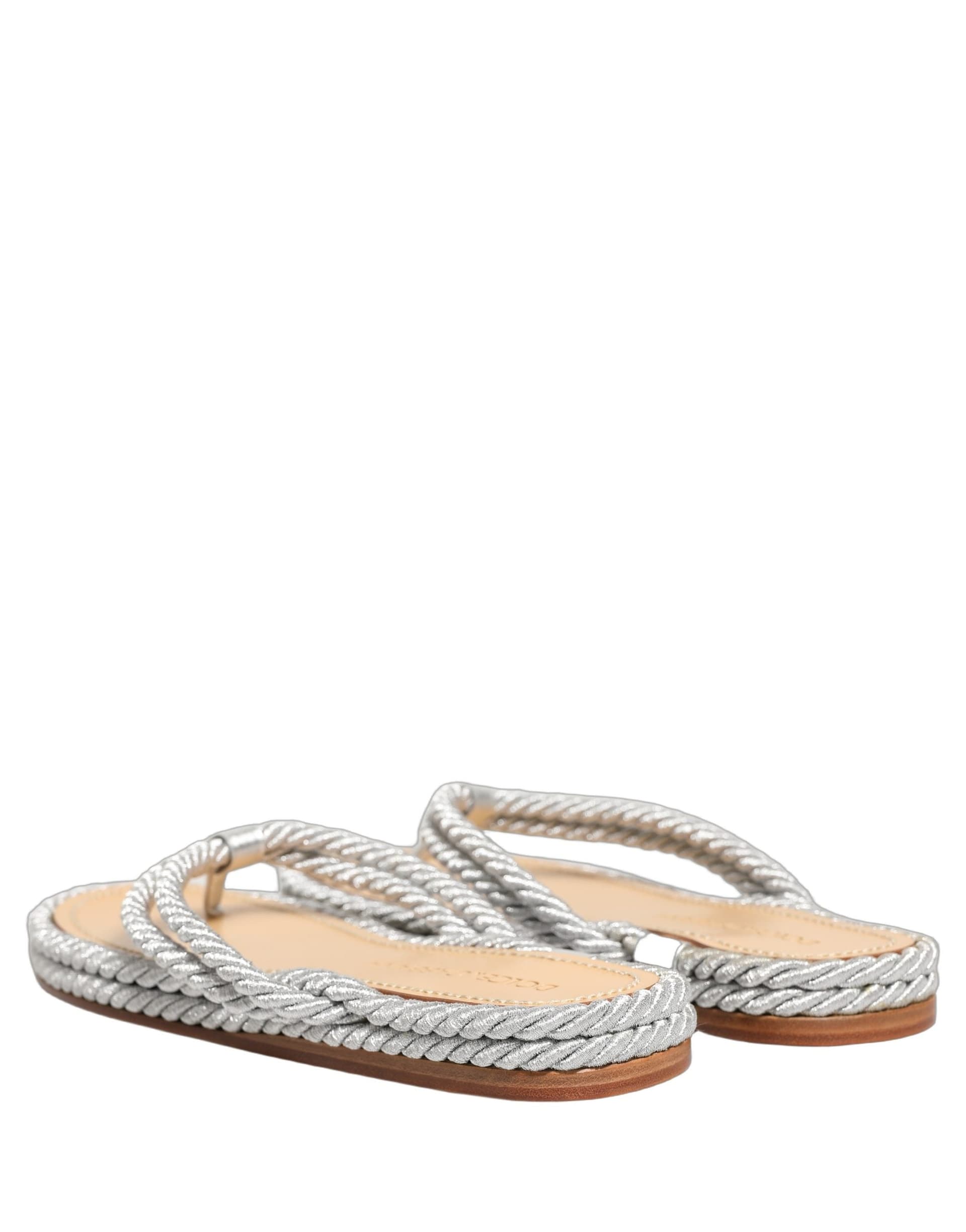 Dolce & Gabbana Silver Rope Slides Sandals Flip Flops Shoes - 5