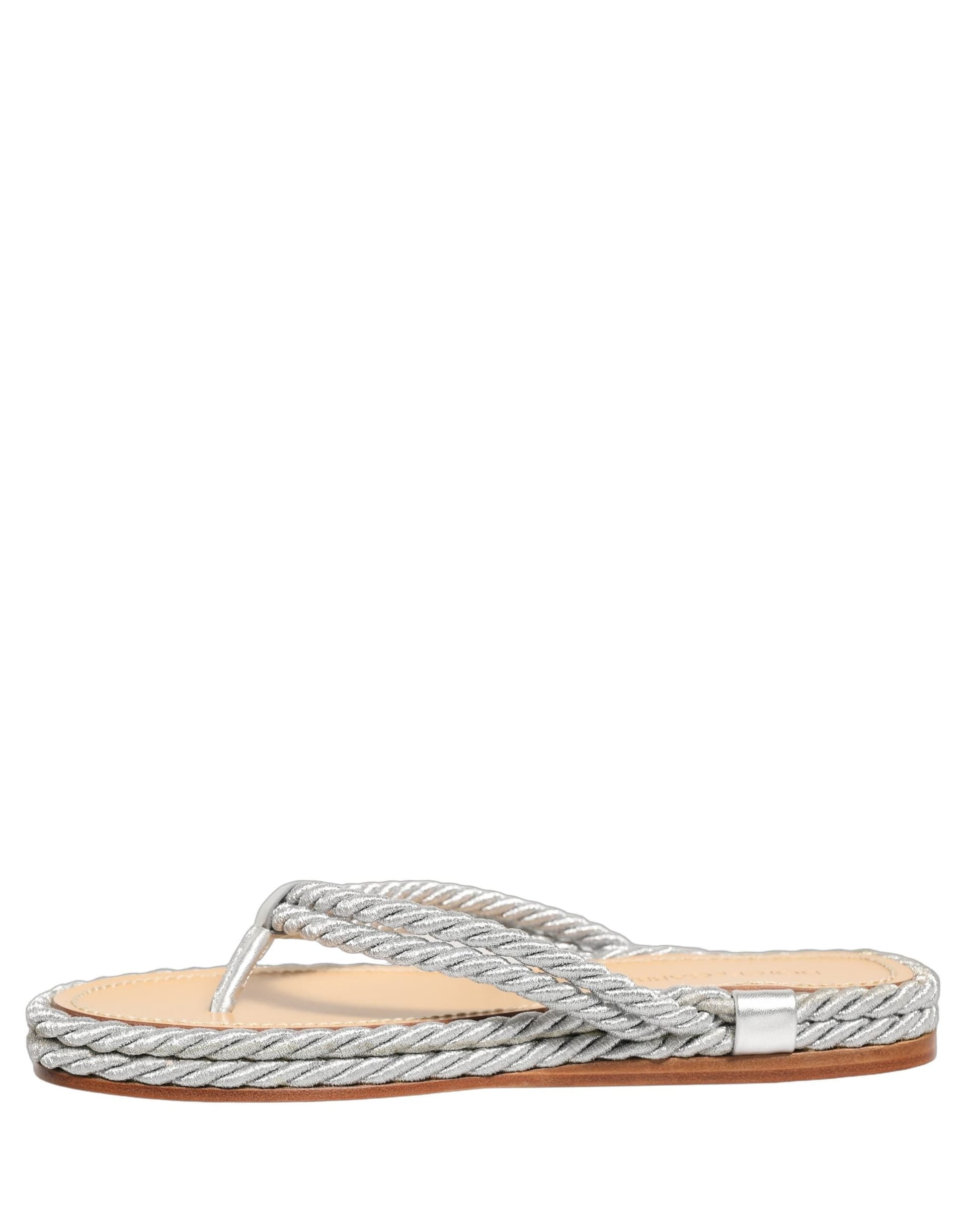 Dolce & Gabbana Silver Rope Slides Sandals Flip Flops Shoes - 6