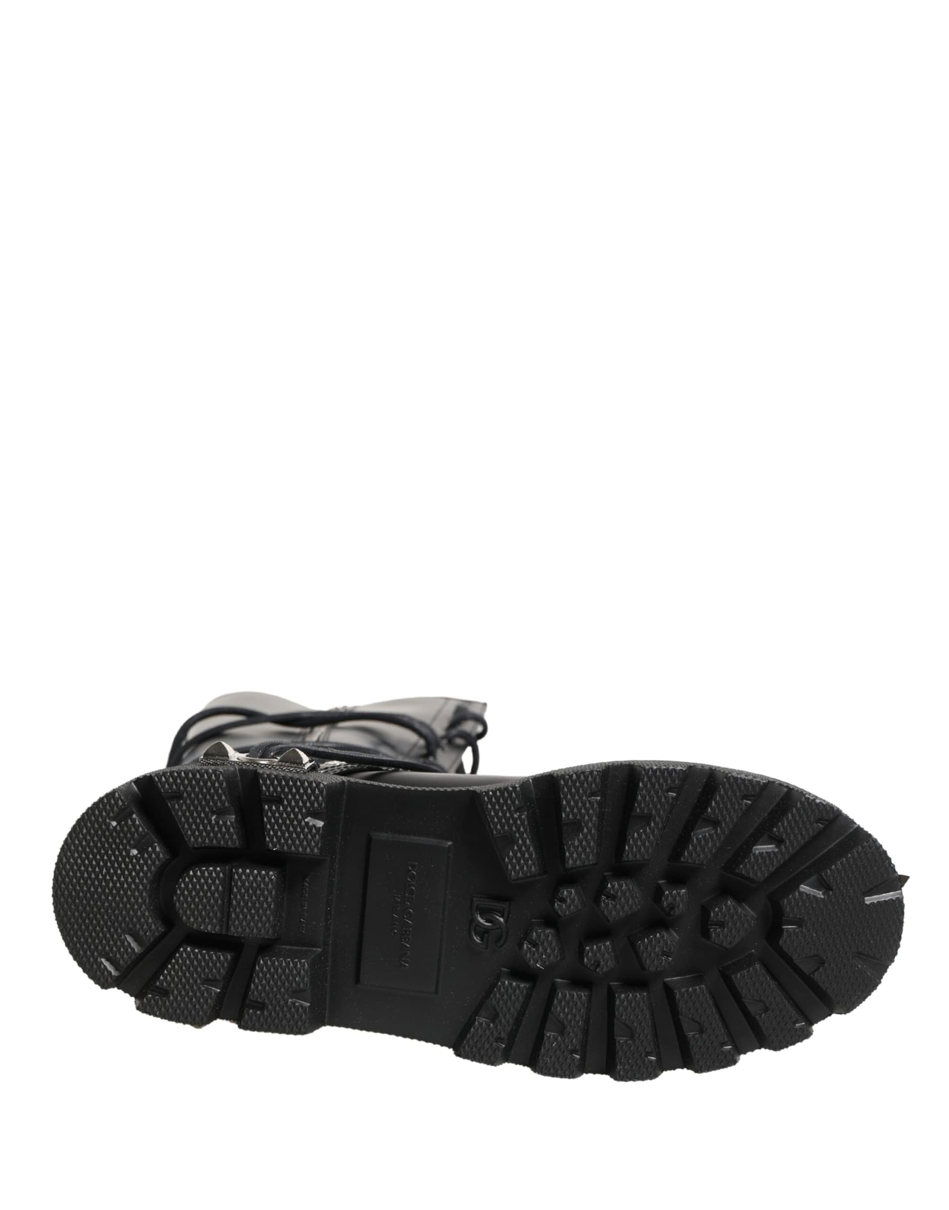 Dolce & Gabbana Black Leather Knee High Combat Boots Shoes - 8