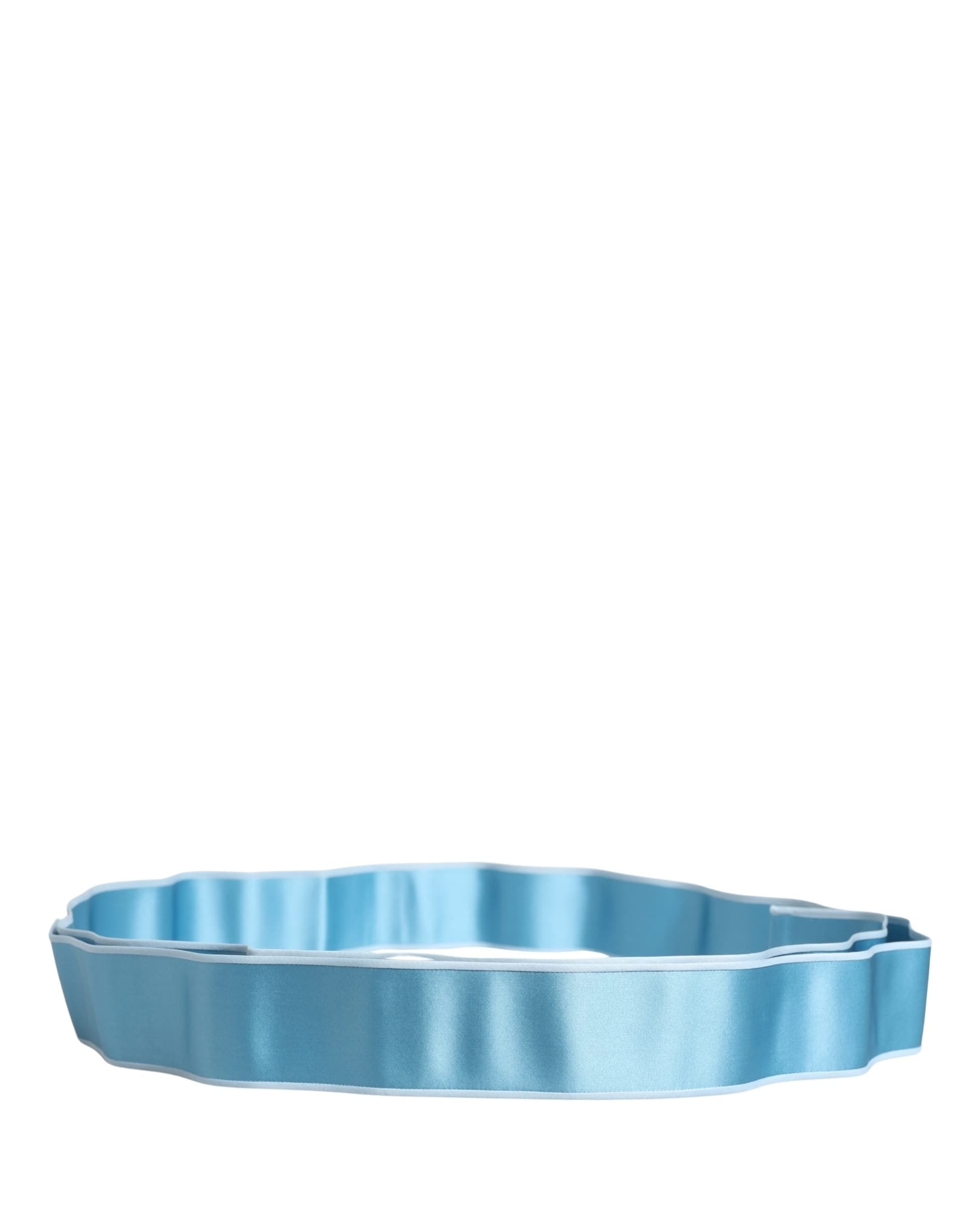 Dolce & Gabbana Light Blue Silk Satin Waist Women Cintura Belt - 4