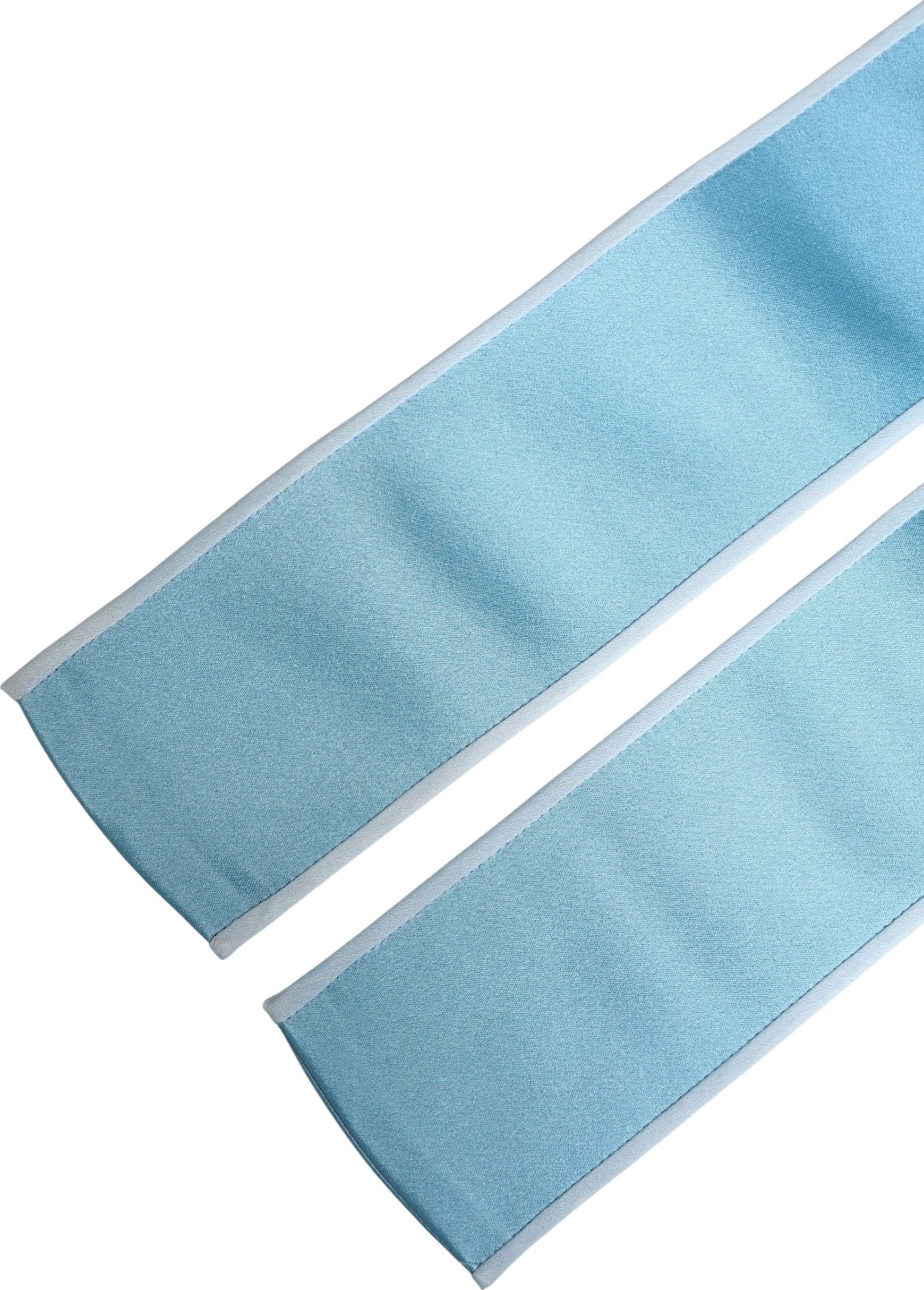 Dolce & Gabbana Light Blue Silk Satin Waist Women Cintura Belt - 6