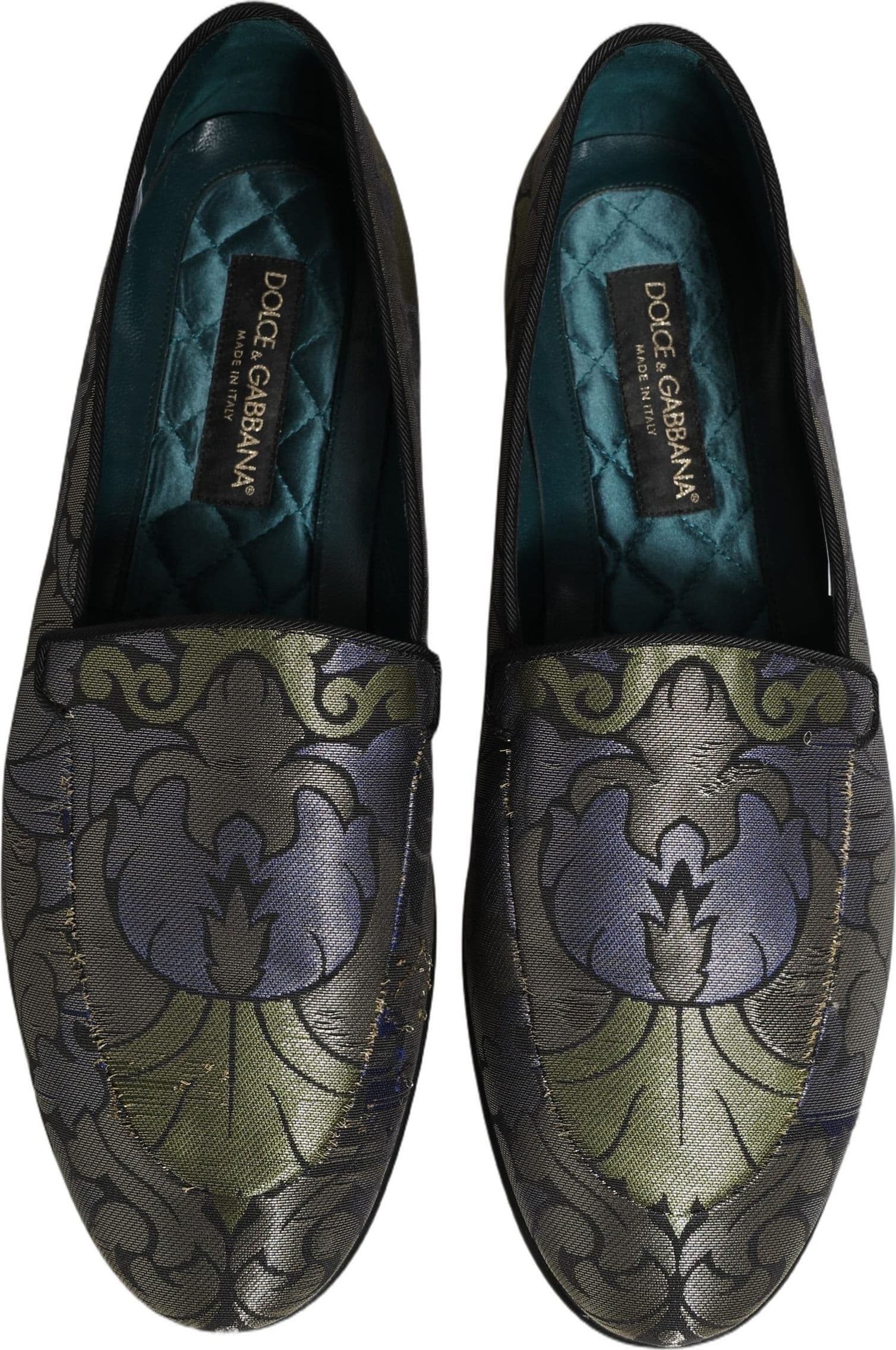 Dolce & Gabbana Multicolor Floral Jacquard Men Loafers Shoes - 3