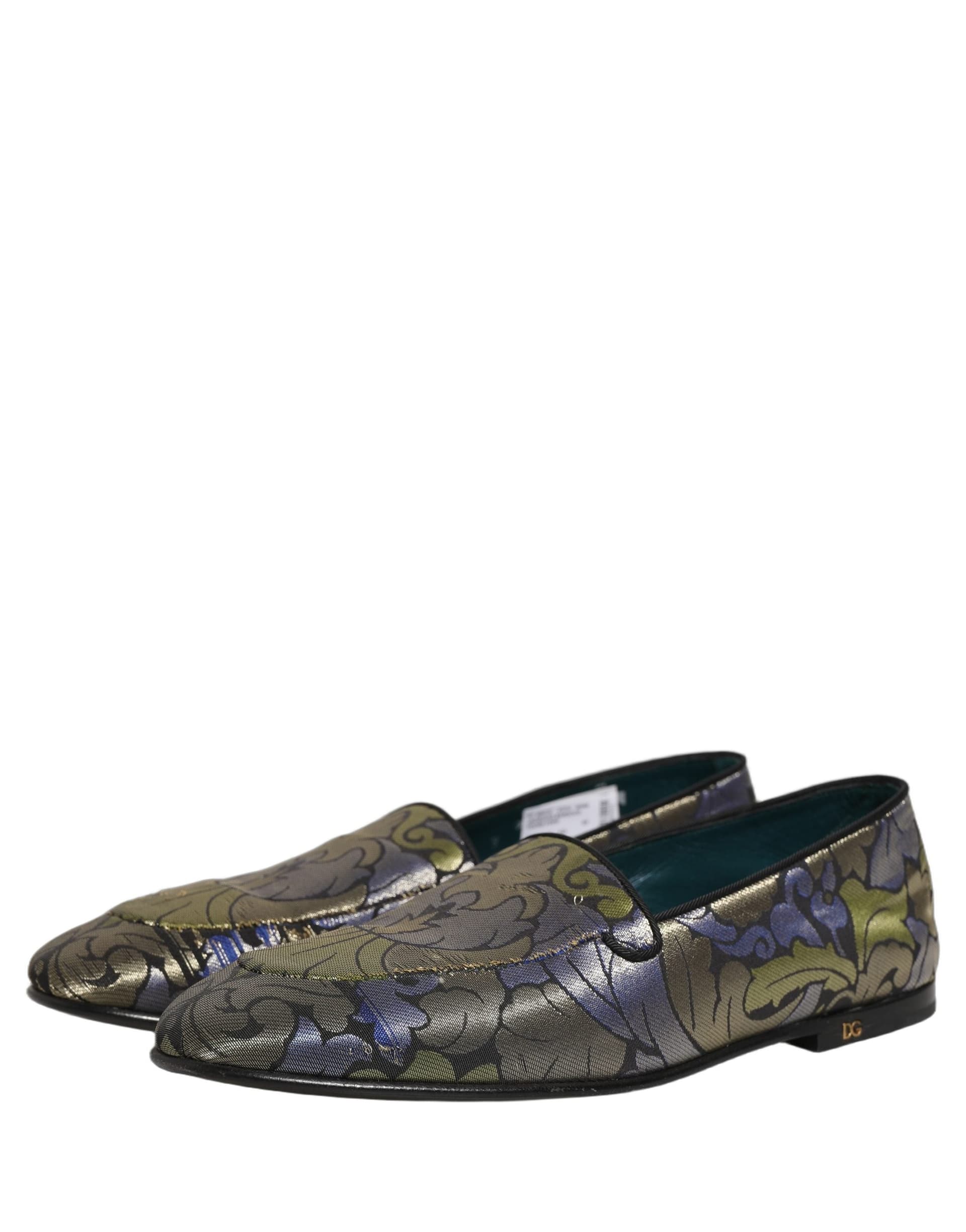 Dolce & Gabbana Multicolor Floral Jacquard Men Loafers Shoes - 4