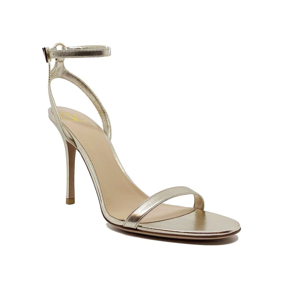 Valentino Garavani Gold Leather Stiletto Heel Sandals - 2