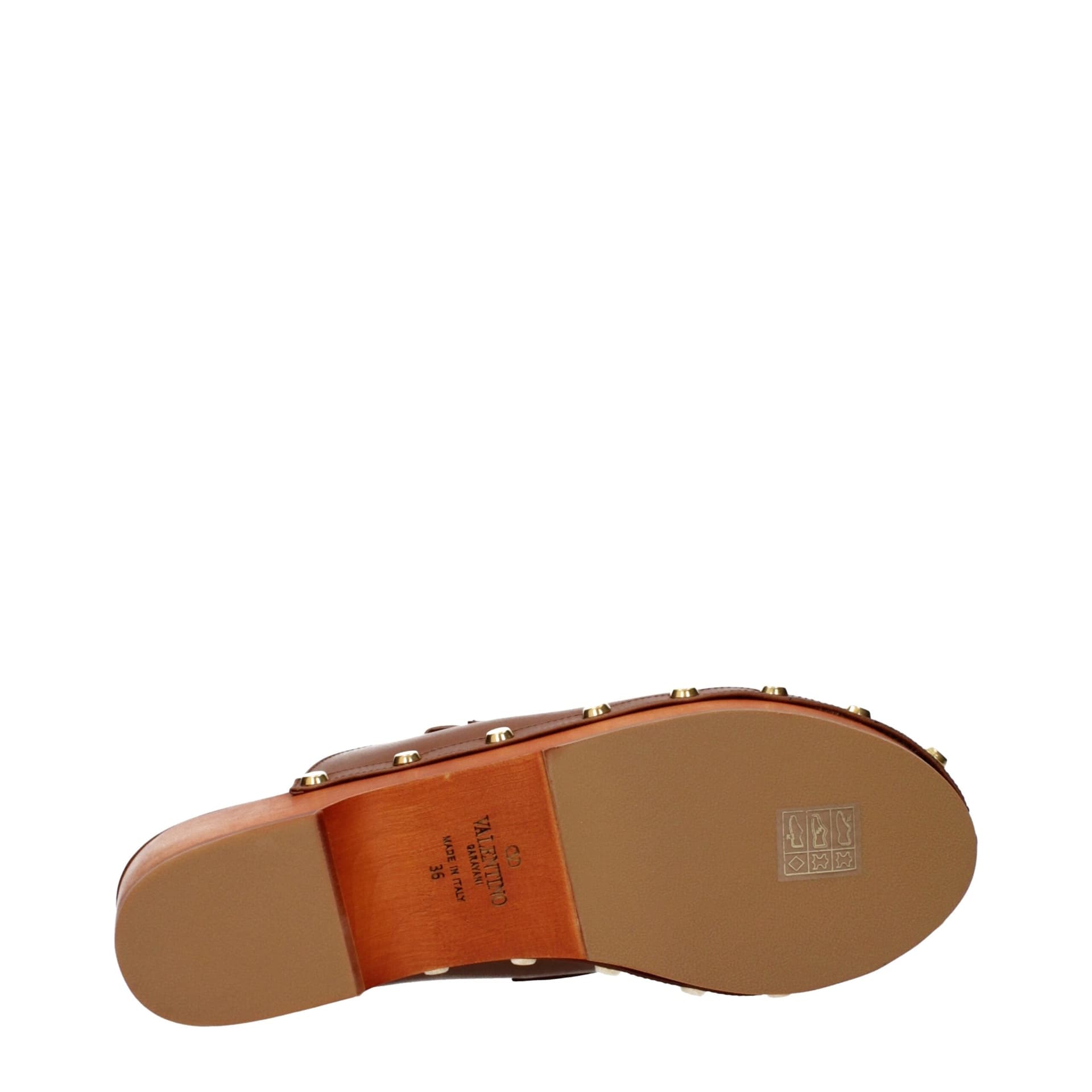 Valentino Garavani Brown Leather Slippers - 5