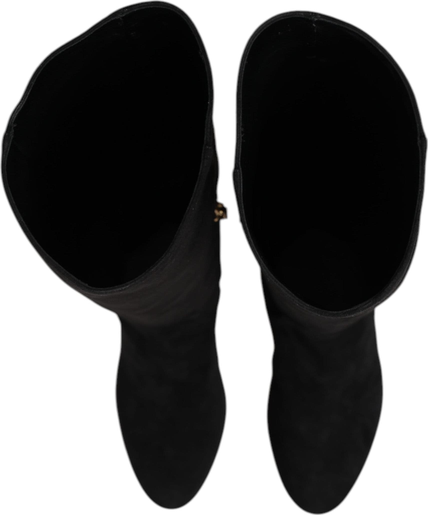 Dolce & Gabbana Black Suede Leather Knee High Boots Shoes - 2