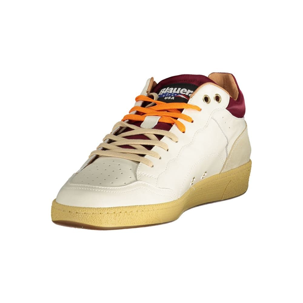 Blauer White Leather Men's Sneaker - 3