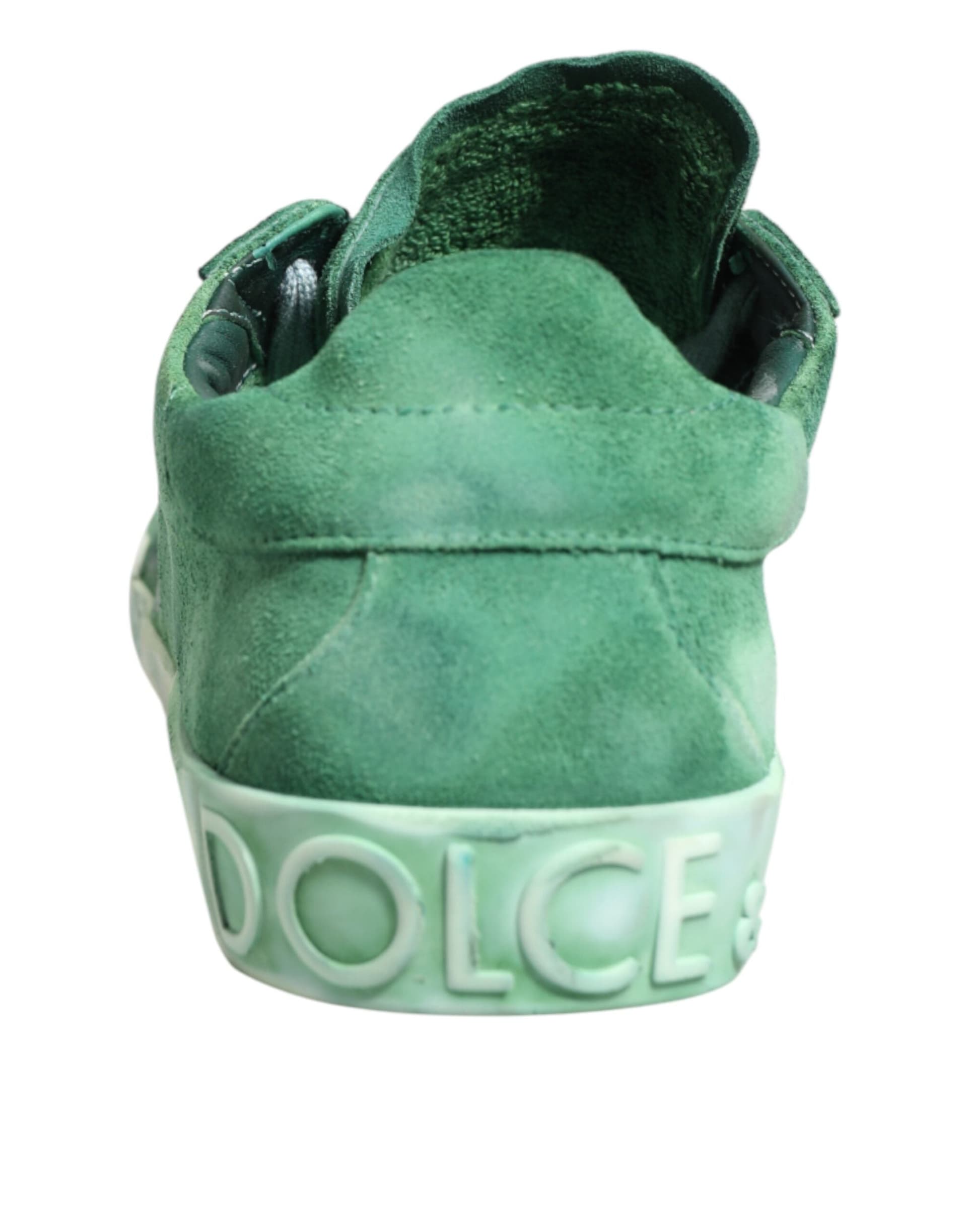 Dolce & Gabbana Green Suade DG Logo Sole Low Top Sneakers Shoes - 7