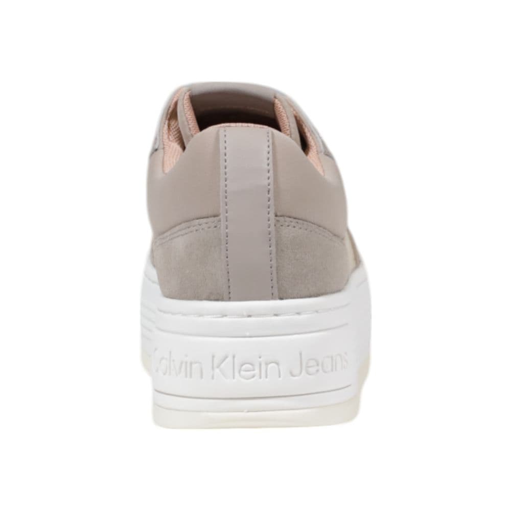 Calvin Klein Jeans Beige Recycled Cotton Platform Sneakers - 4