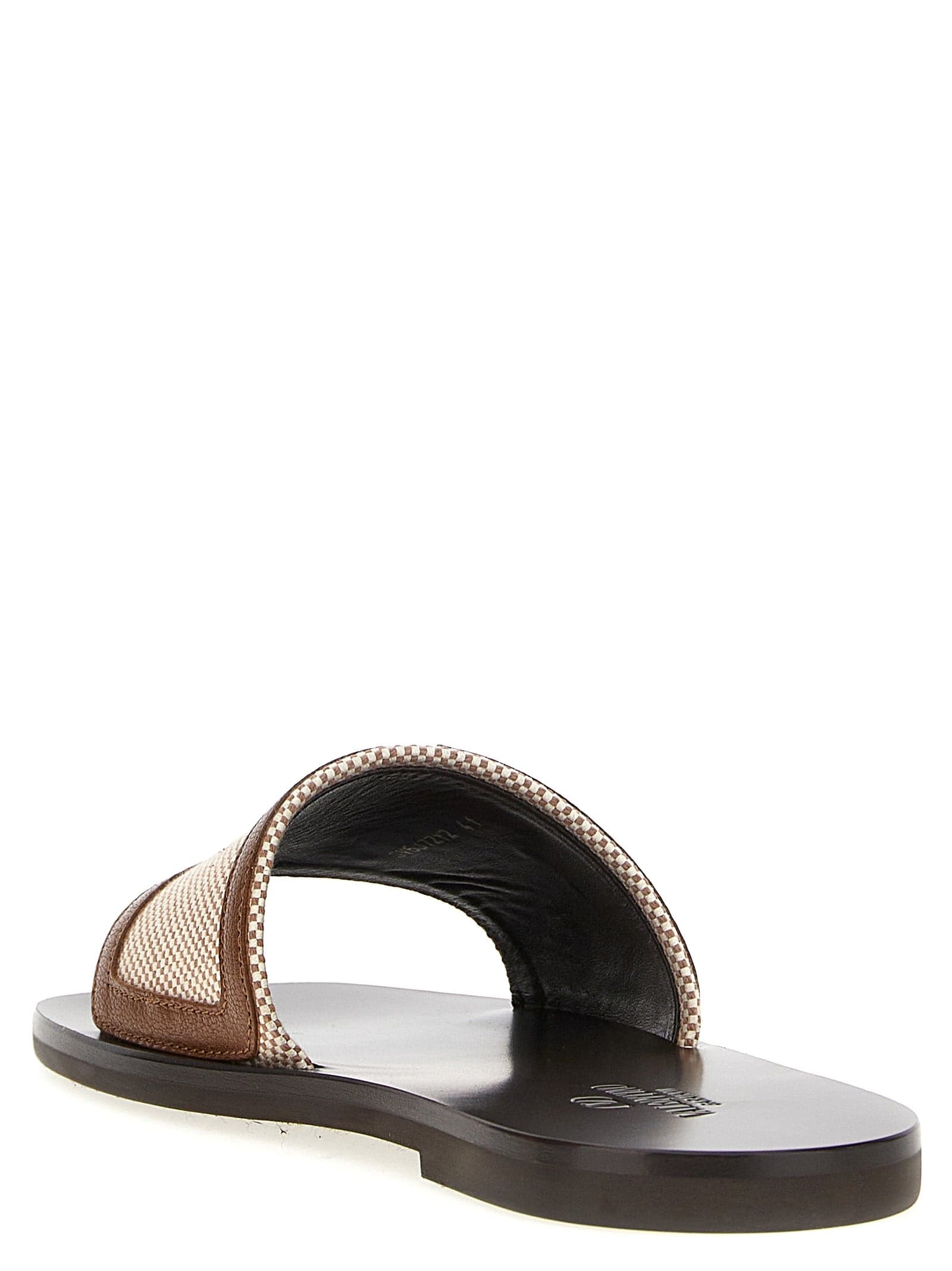 Valentino Garavani Brown Cotton Slides - 3