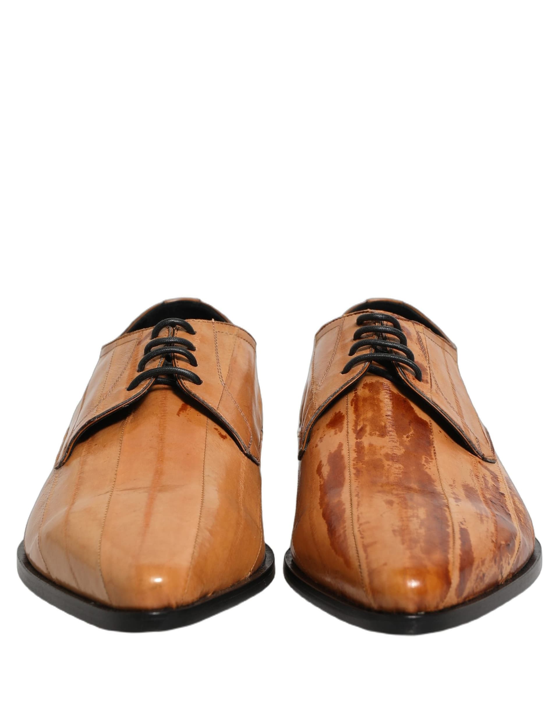 Dolce & Gabbana Brown Leather Lace Up Men Derby Dress Shoes - 2