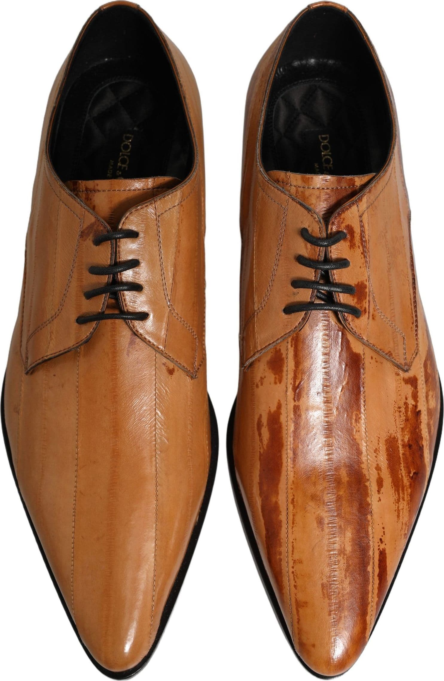 Dolce & Gabbana Brown Leather Lace Up Men Derby Dress Shoes - 3