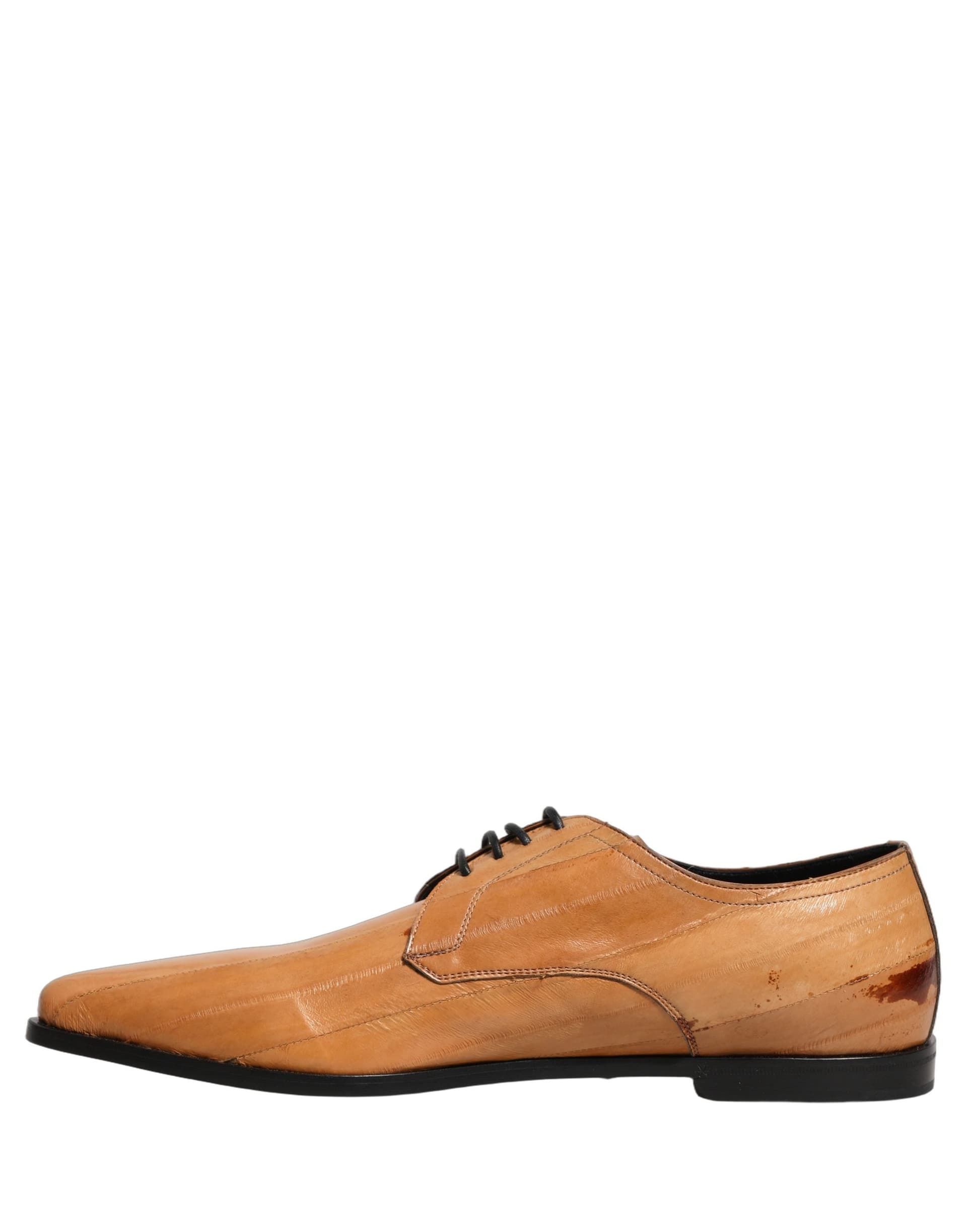 Dolce & Gabbana Brown Leather Lace Up Men Derby Dress Shoes - 6