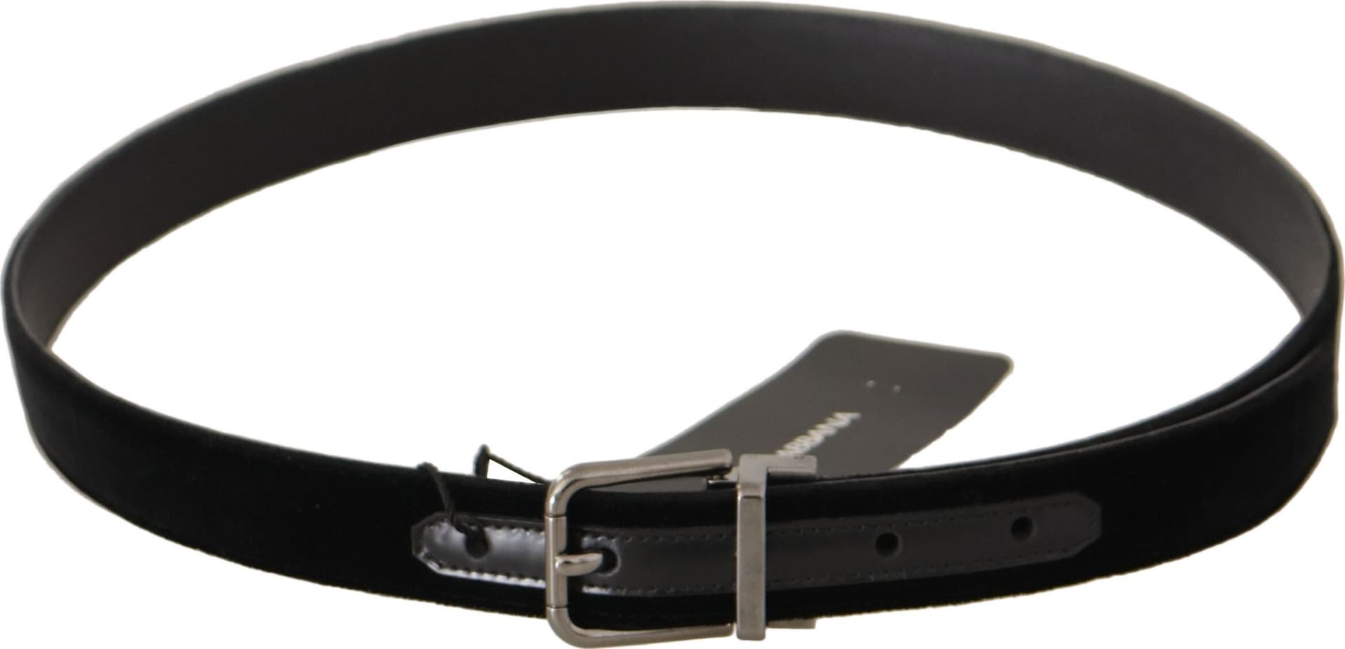 Dolce & Gabbana Black Cotton Silver Tone Metal Buckle Belt - 2