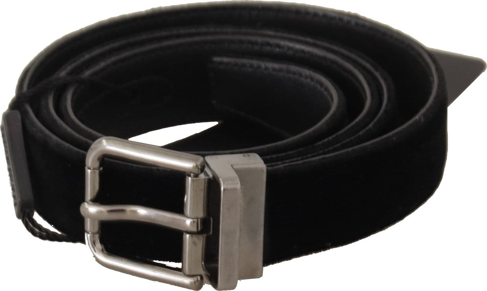 Dolce & Gabbana Black Cotton Silver Tone Metal Buckle Belt - 3
