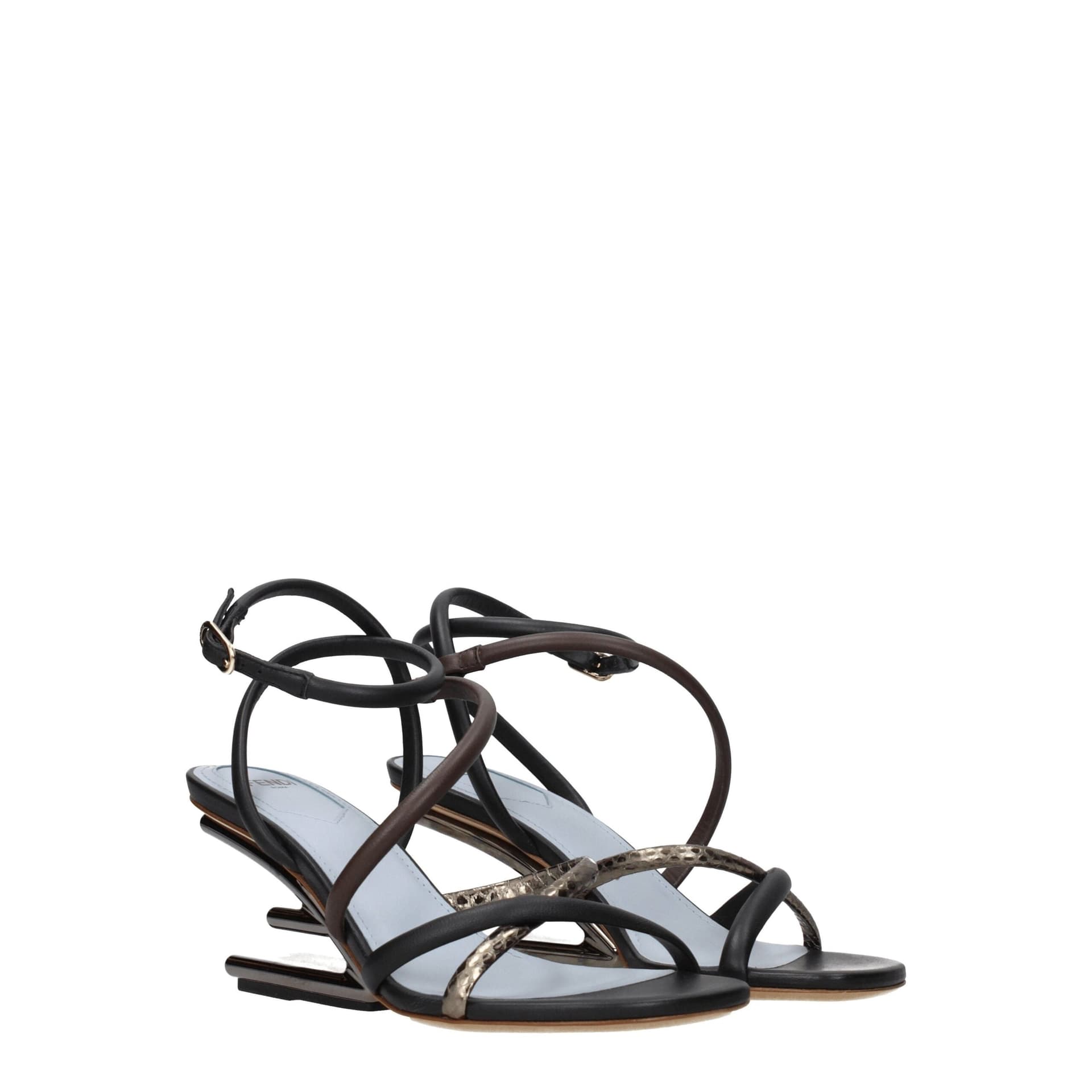 Fendi Multicolor Leather Flat Sandals - 2