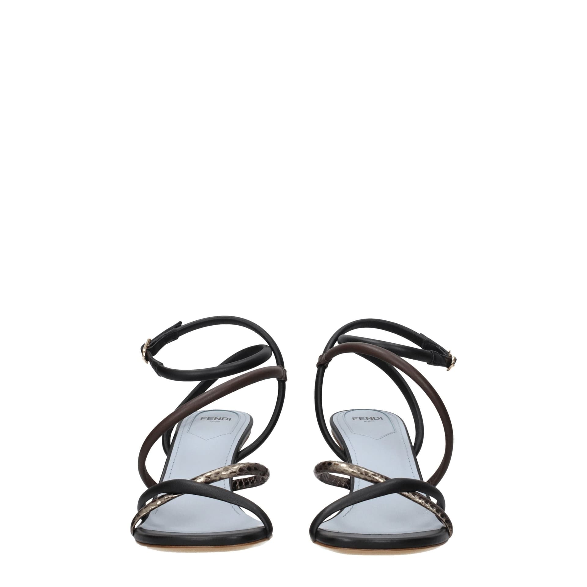 Fendi Multicolor Leather Flat Sandals - 3