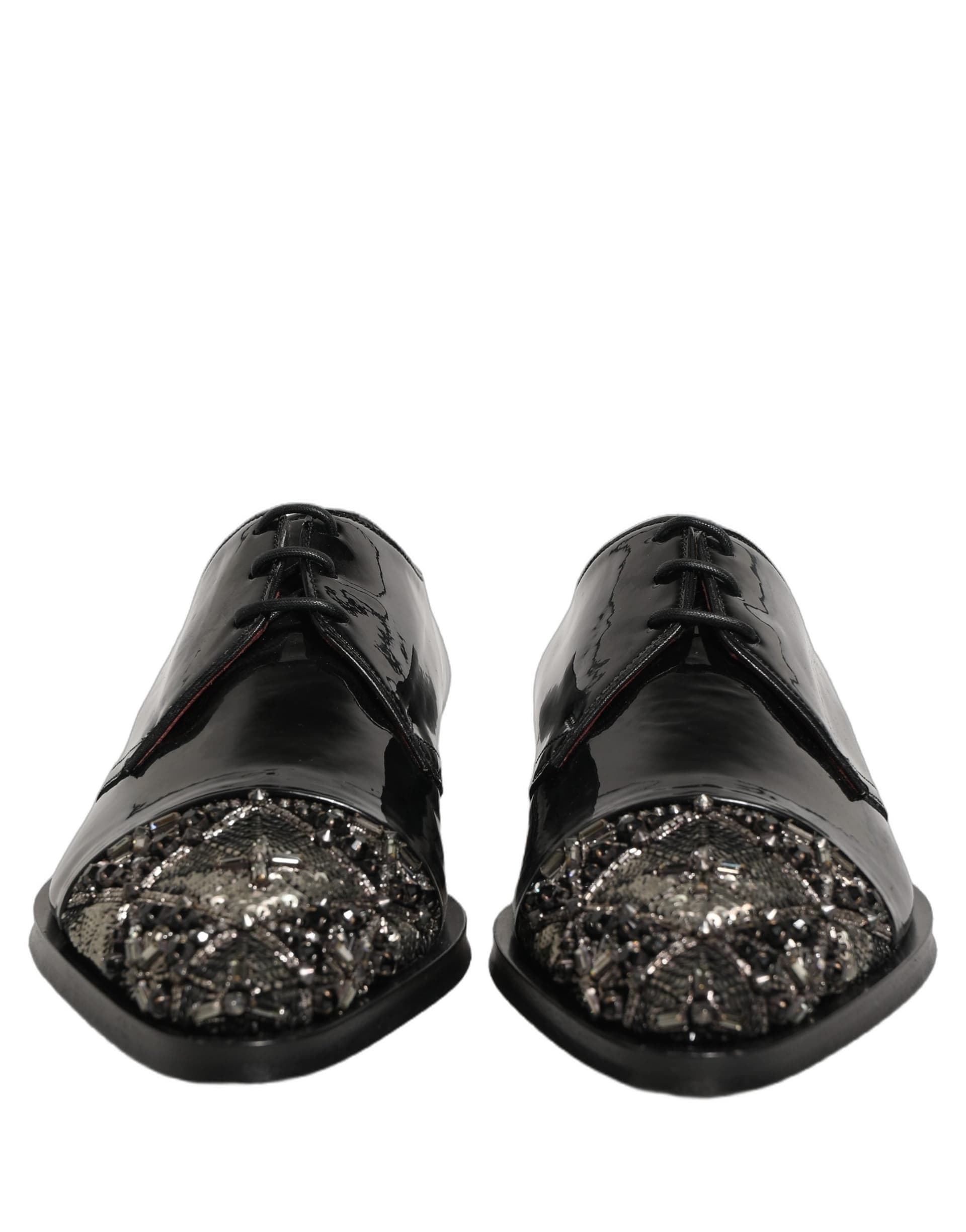 Dolce & Gabbana Black Embellished Men Derby Dress Formal Shoes - 2