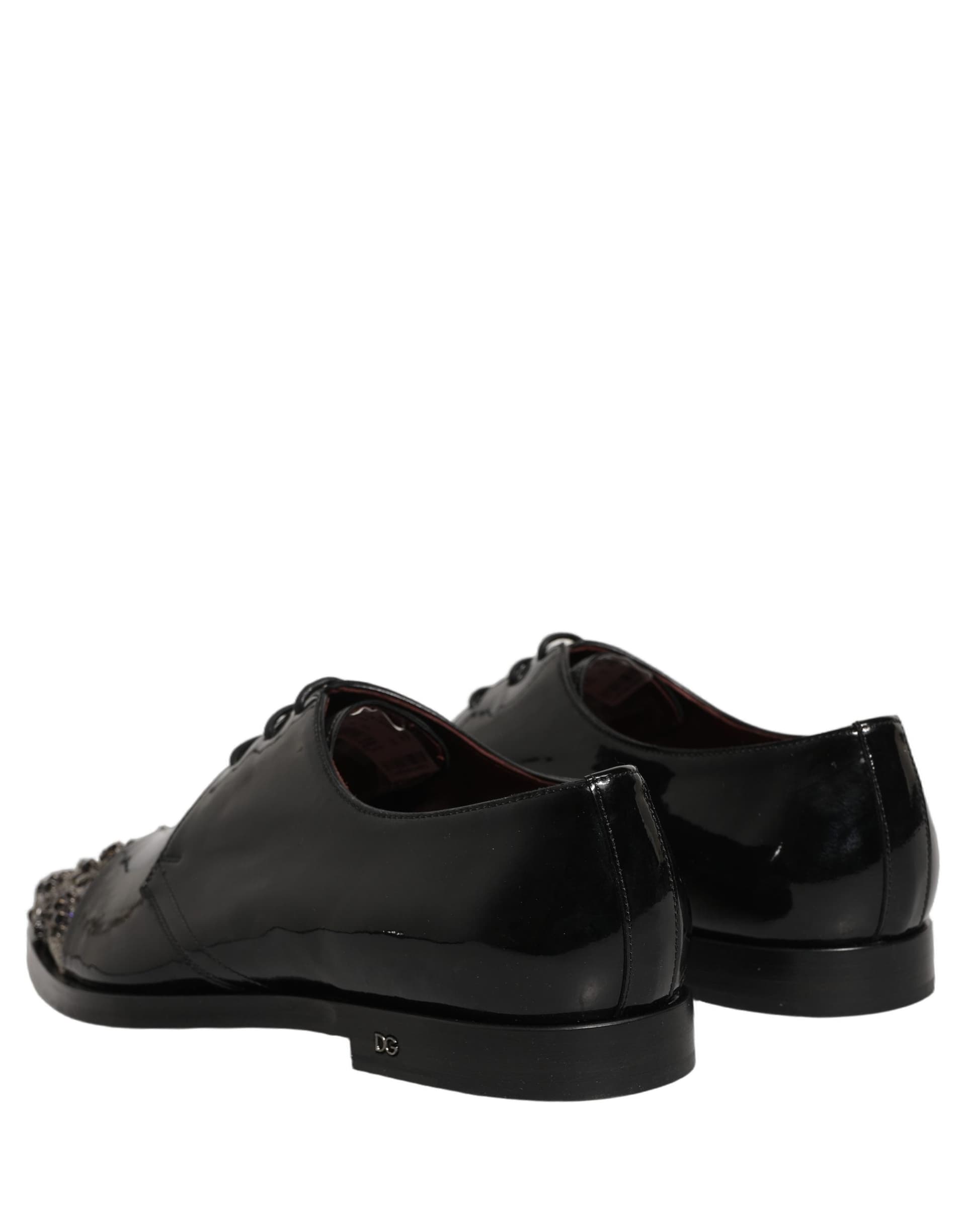 Dolce & Gabbana Black Embellished Men Derby Dress Formal Shoes - 5