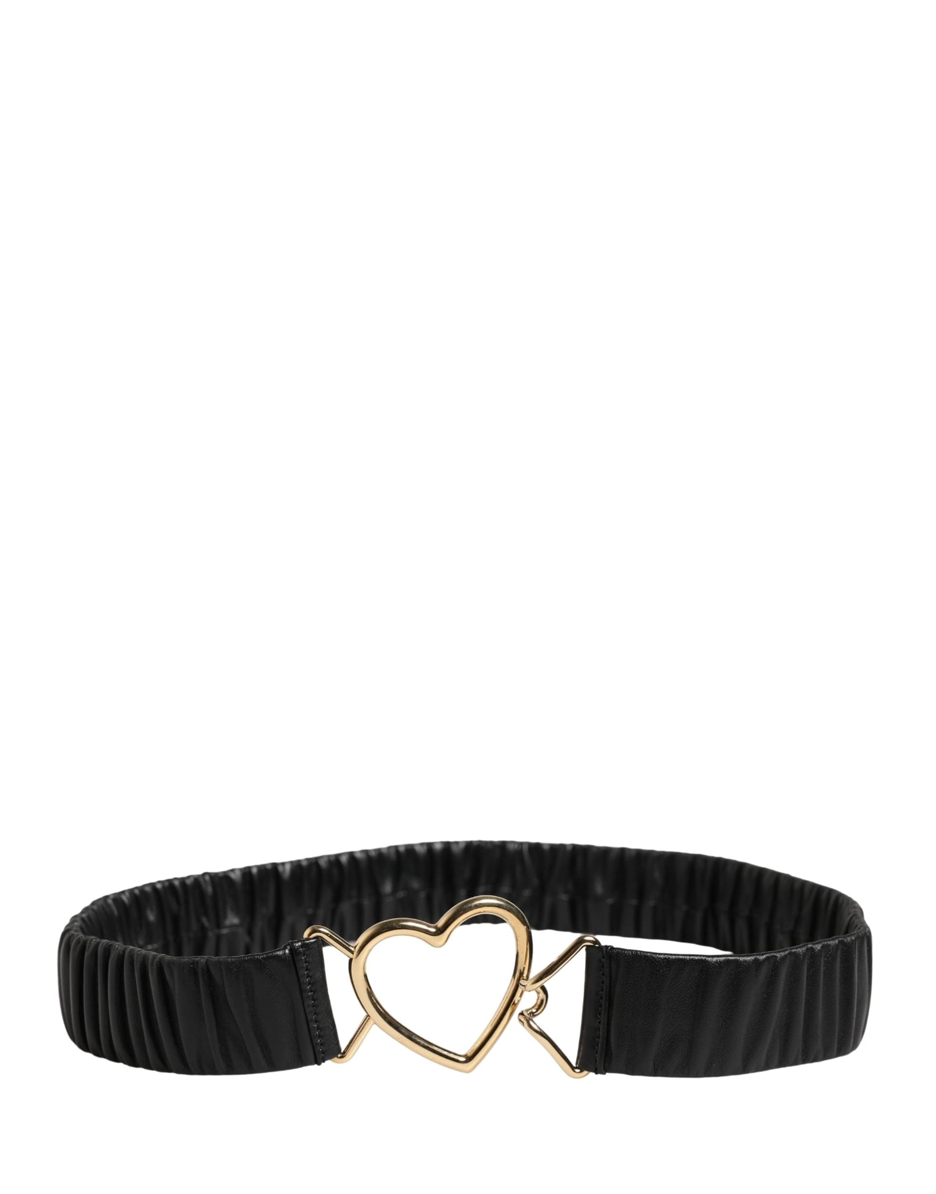 Dolce & Gabbana Black Leather Gold Heart Metal Buckle Belt - 4