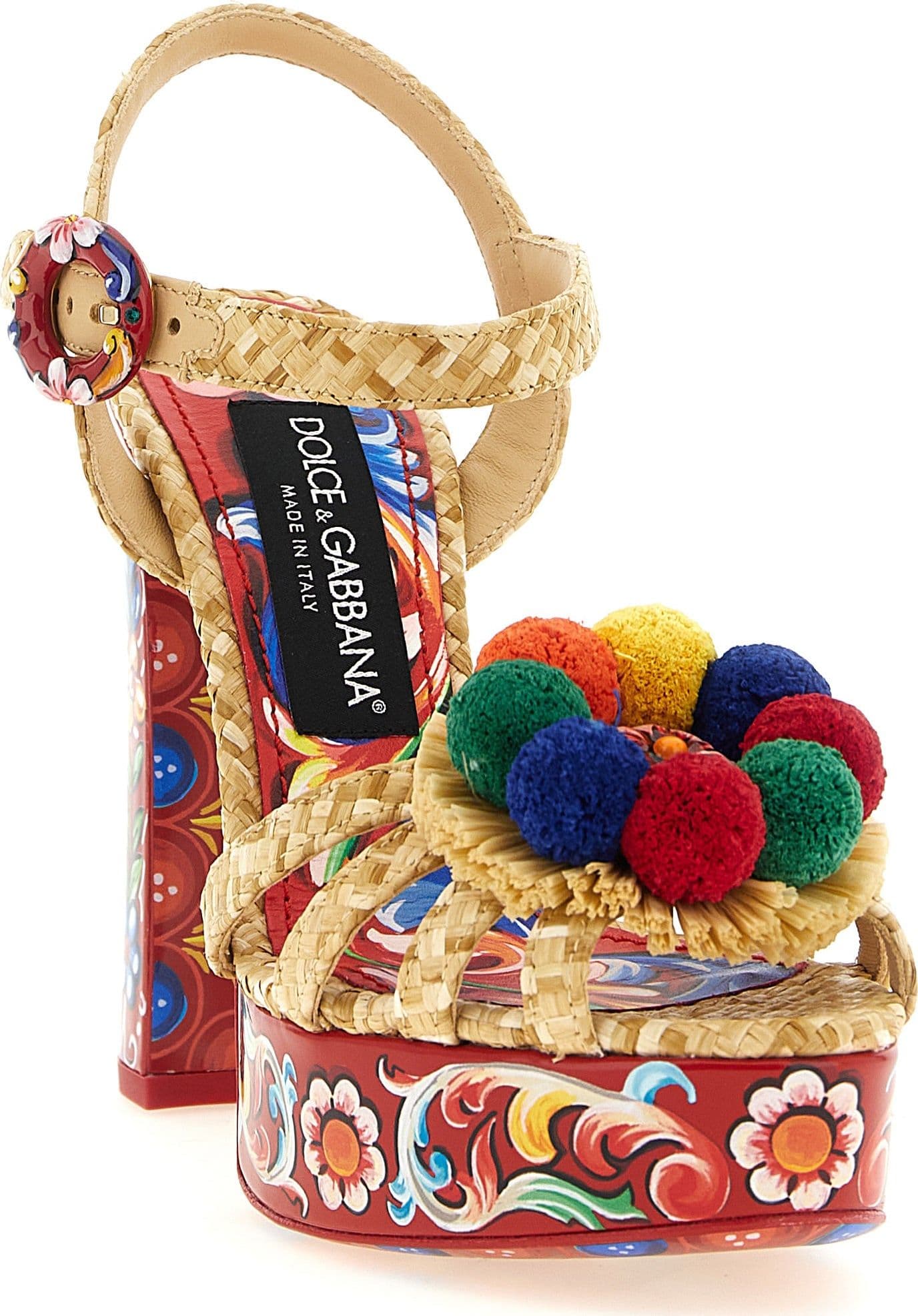 Dolce & Gabbana Multicolor Viscose Stiletto Heel Sandals - 2