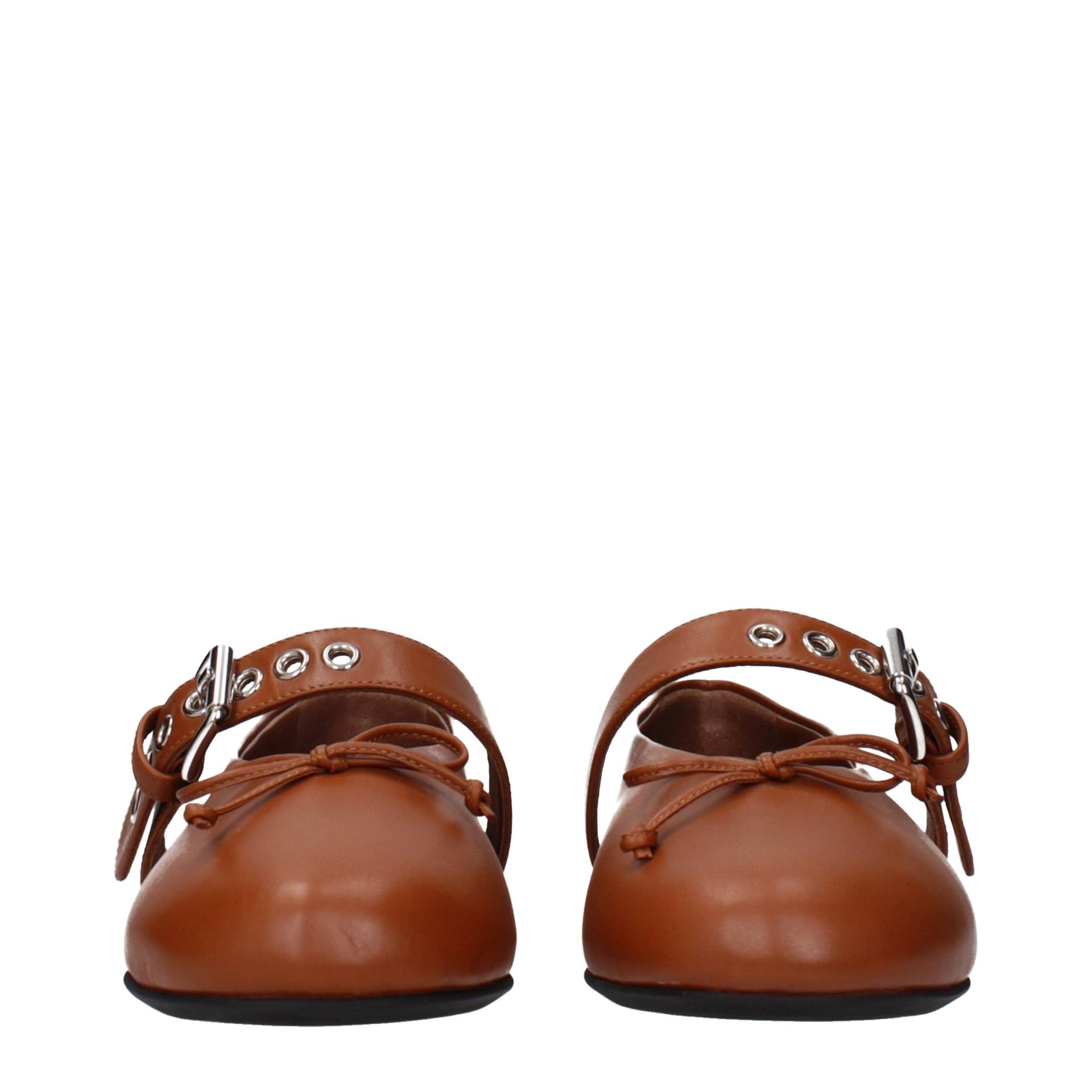 Miu Miu Brown Leather Ballet Flats - 3
