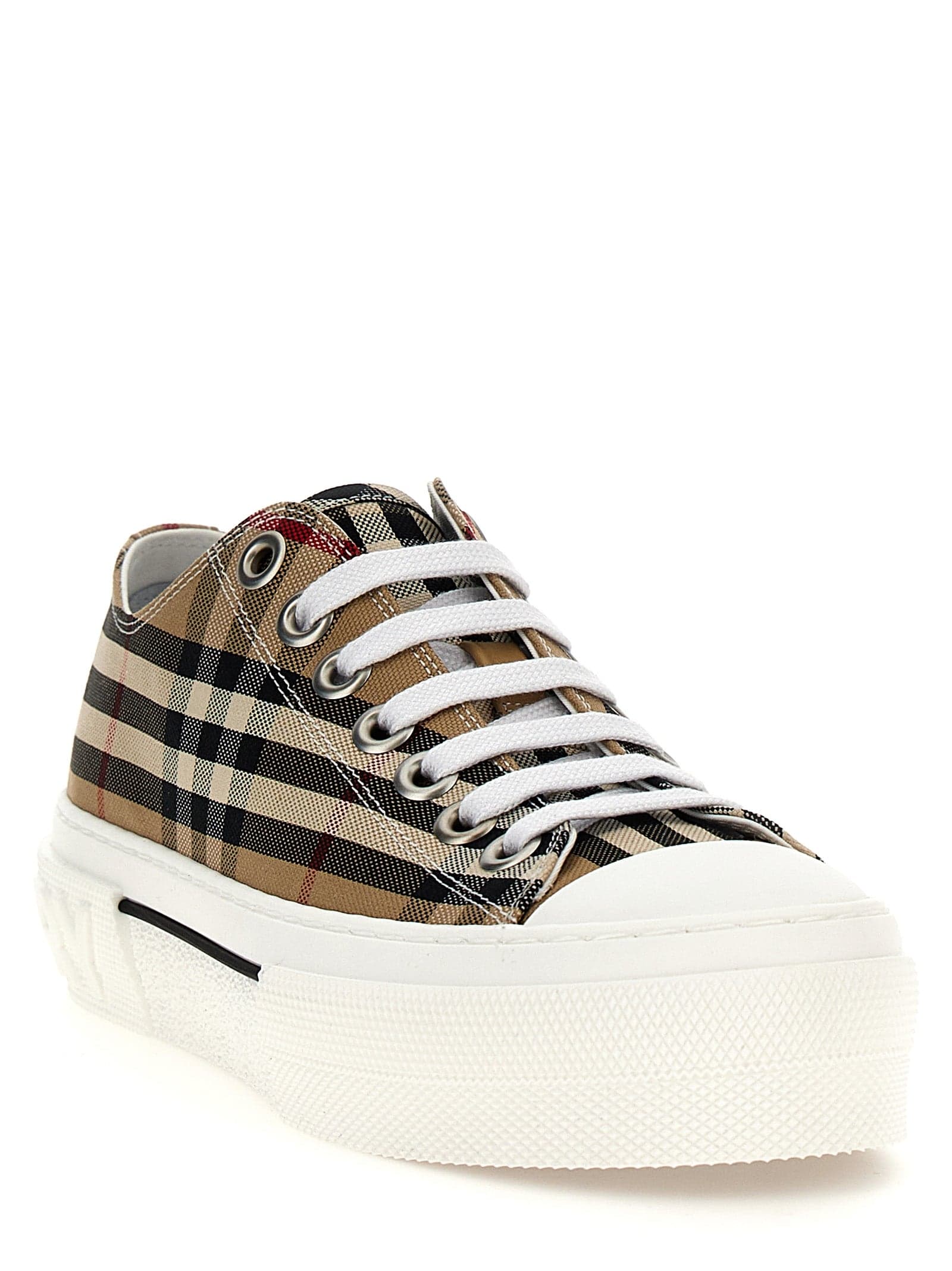 Burberry Beige Cotton Low Top Sneakers - 2