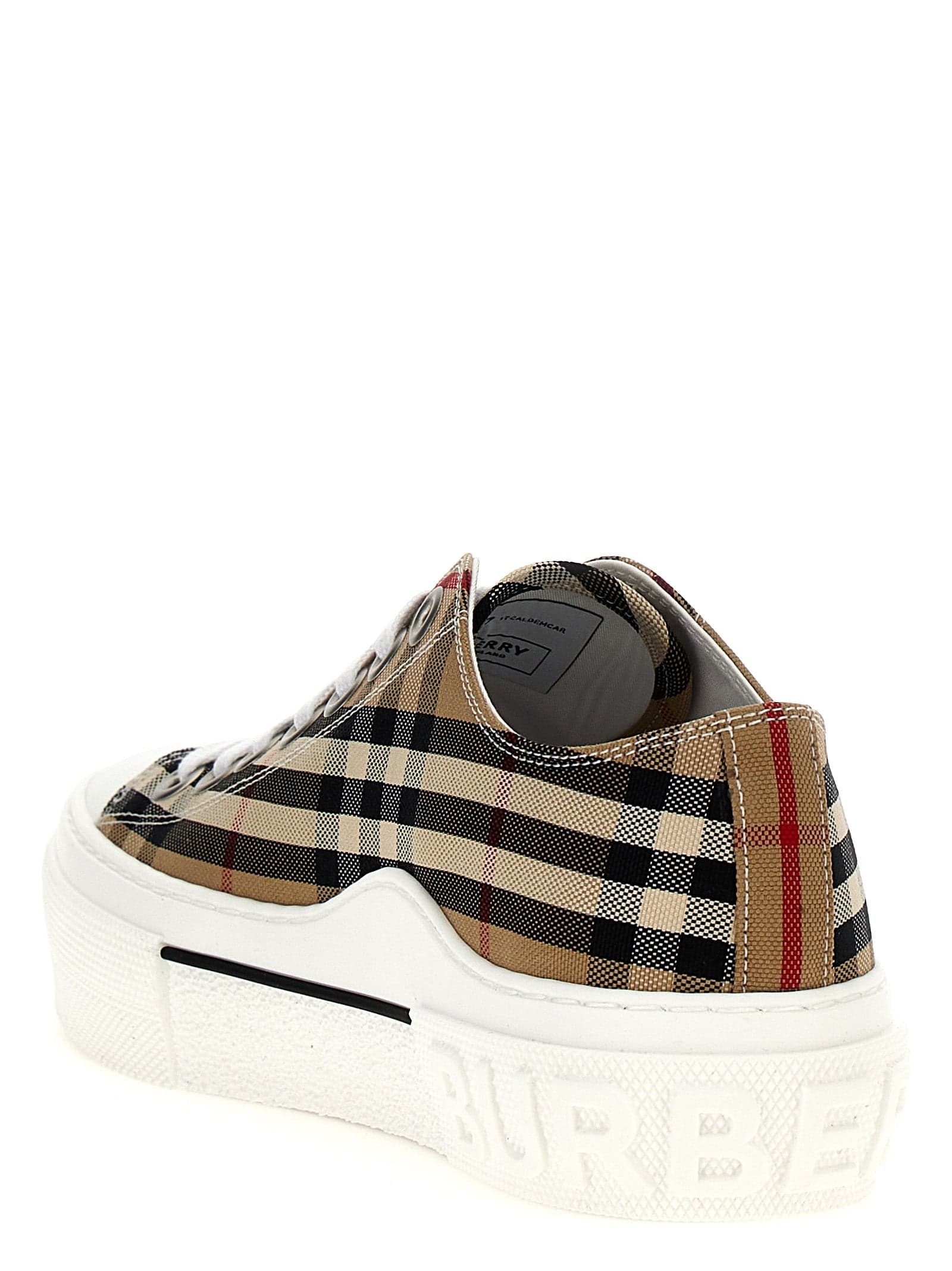 Burberry Beige Cotton Low Top Sneakers - 3