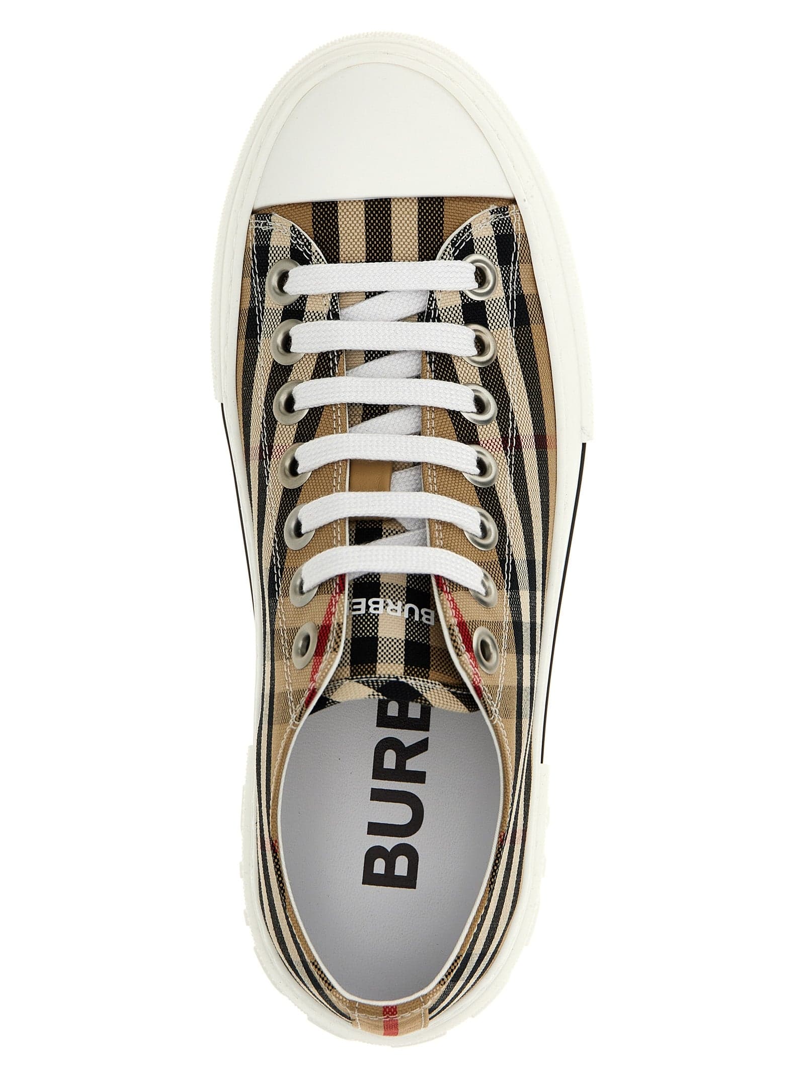 Burberry Beige Cotton Low Top Sneakers - 4