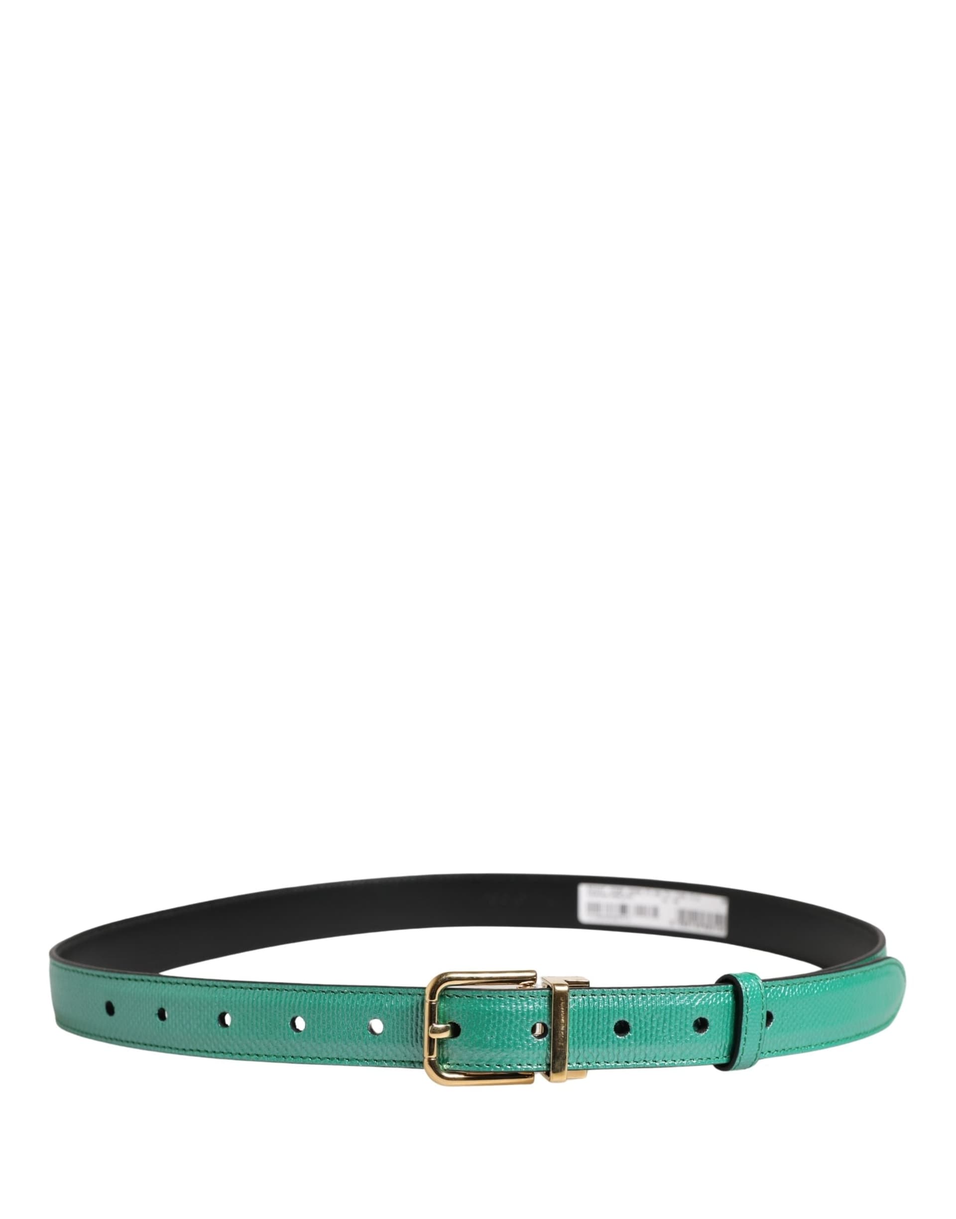 Dolce & Gabbana Men Green Classic Leather Metal Buckle Belt - 3
