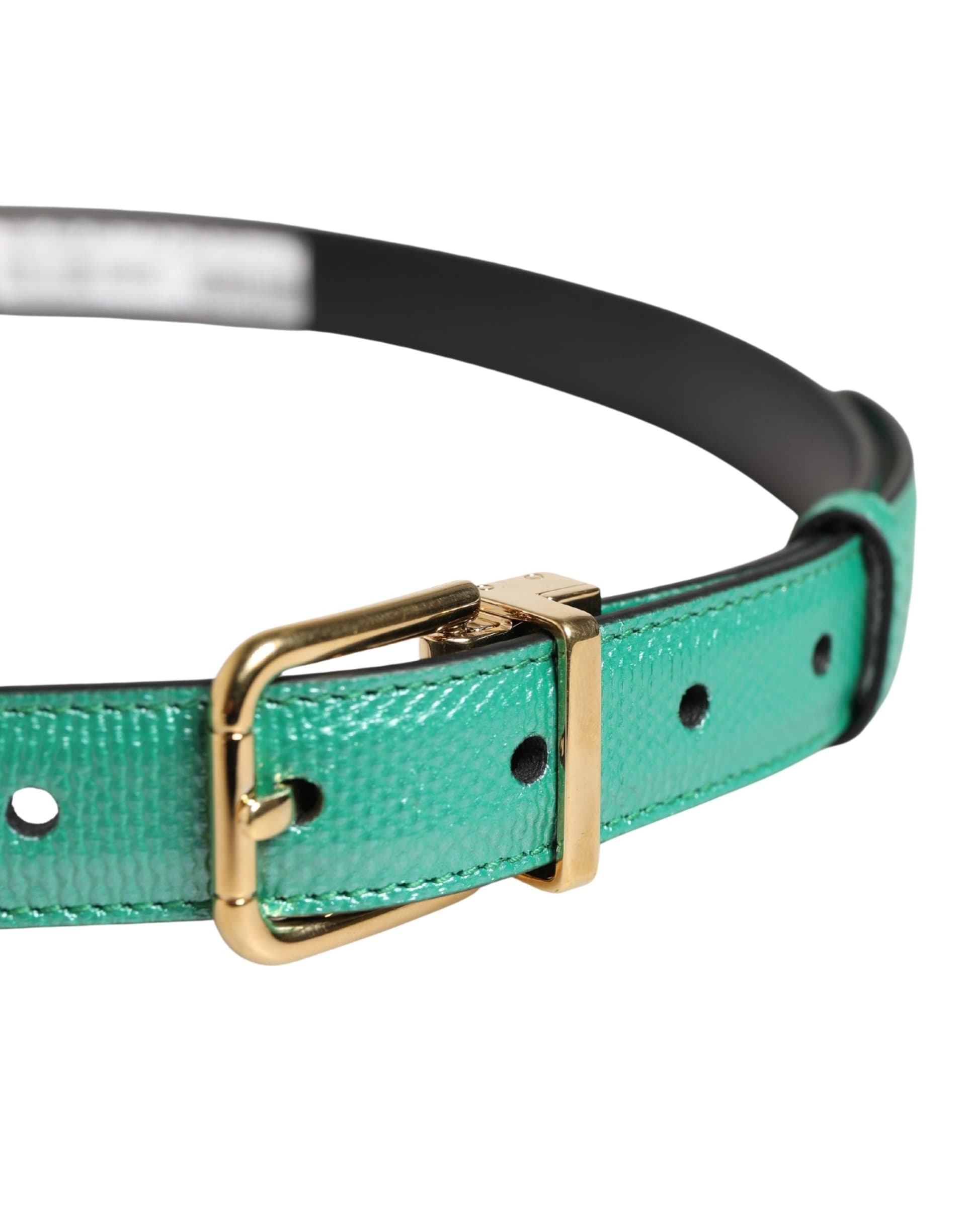 Dolce & Gabbana Men Green Classic Leather Metal Buckle Belt - 4
