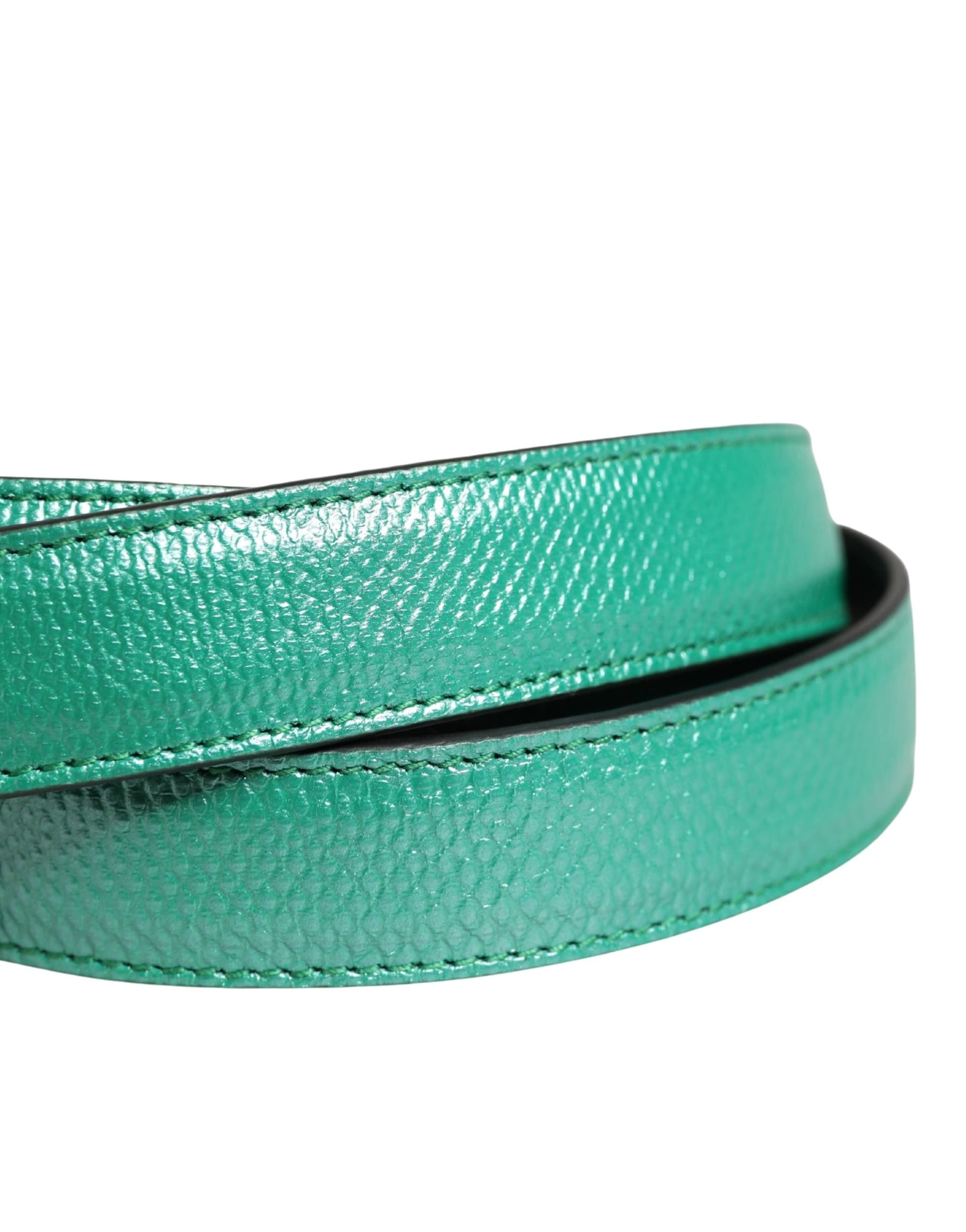 Dolce & Gabbana Men Green Classic Leather Metal Buckle Belt - 5