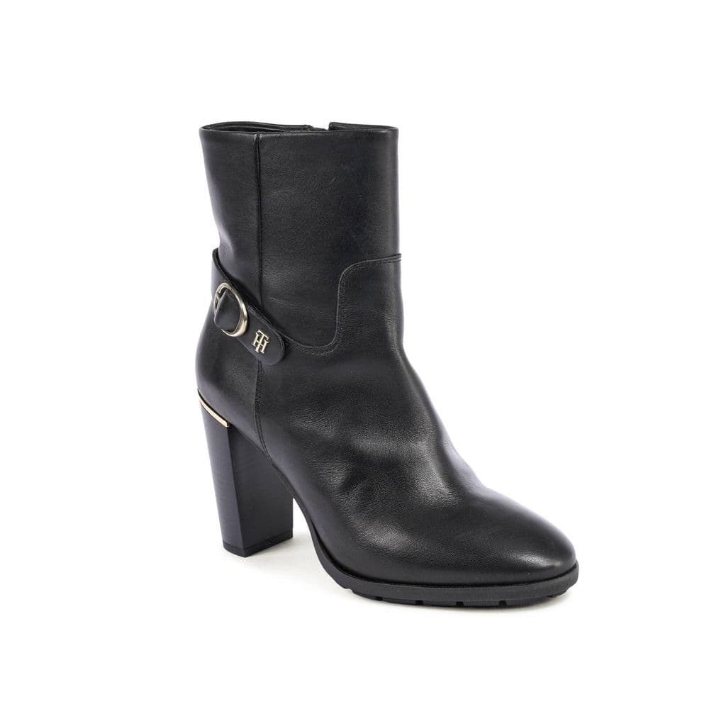 Tommy Hilfiger Black Leather Ankle Boots - 2