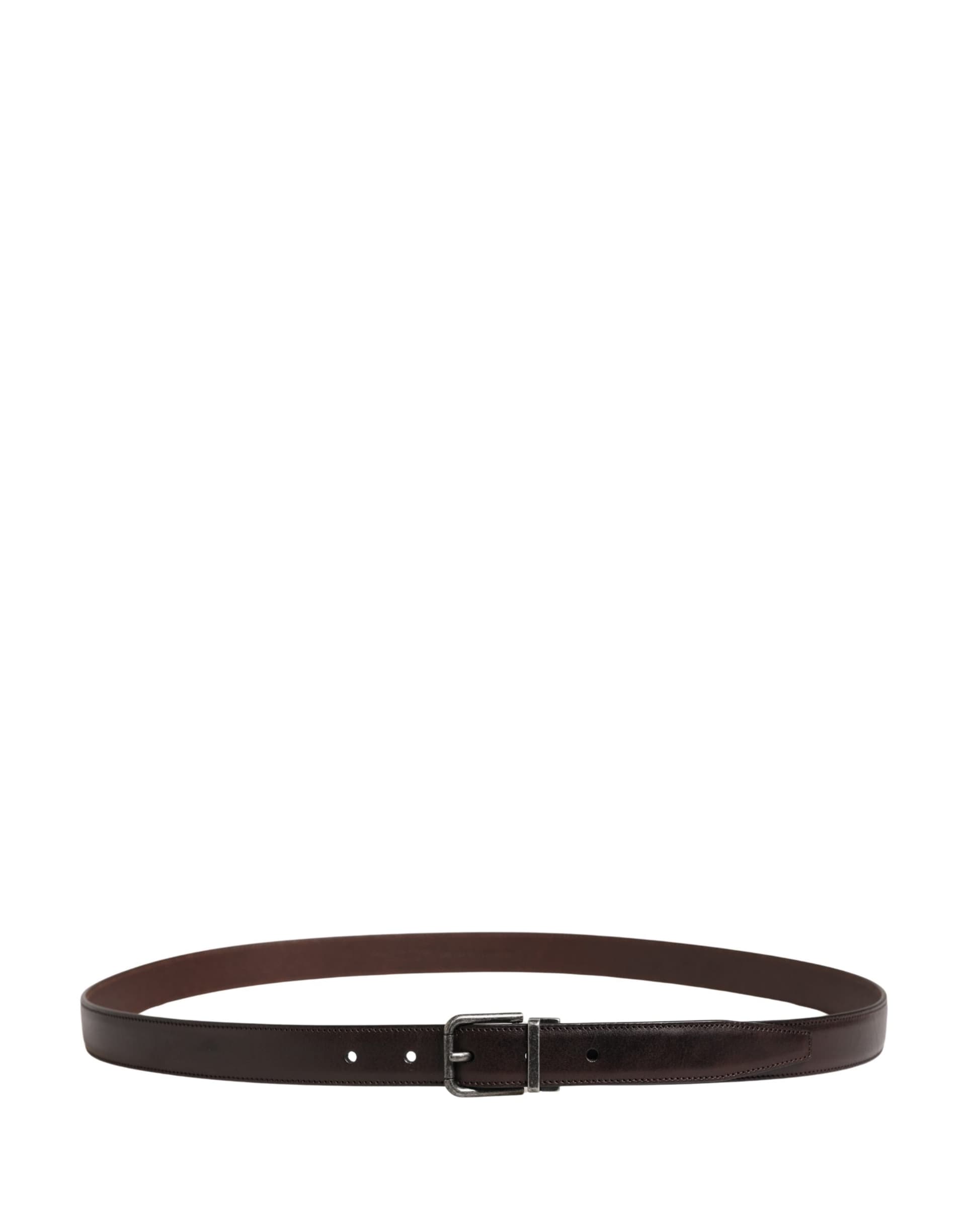 Dolce & Gabbana Men Brown Classic Leather Metal Buckle Belt - 2