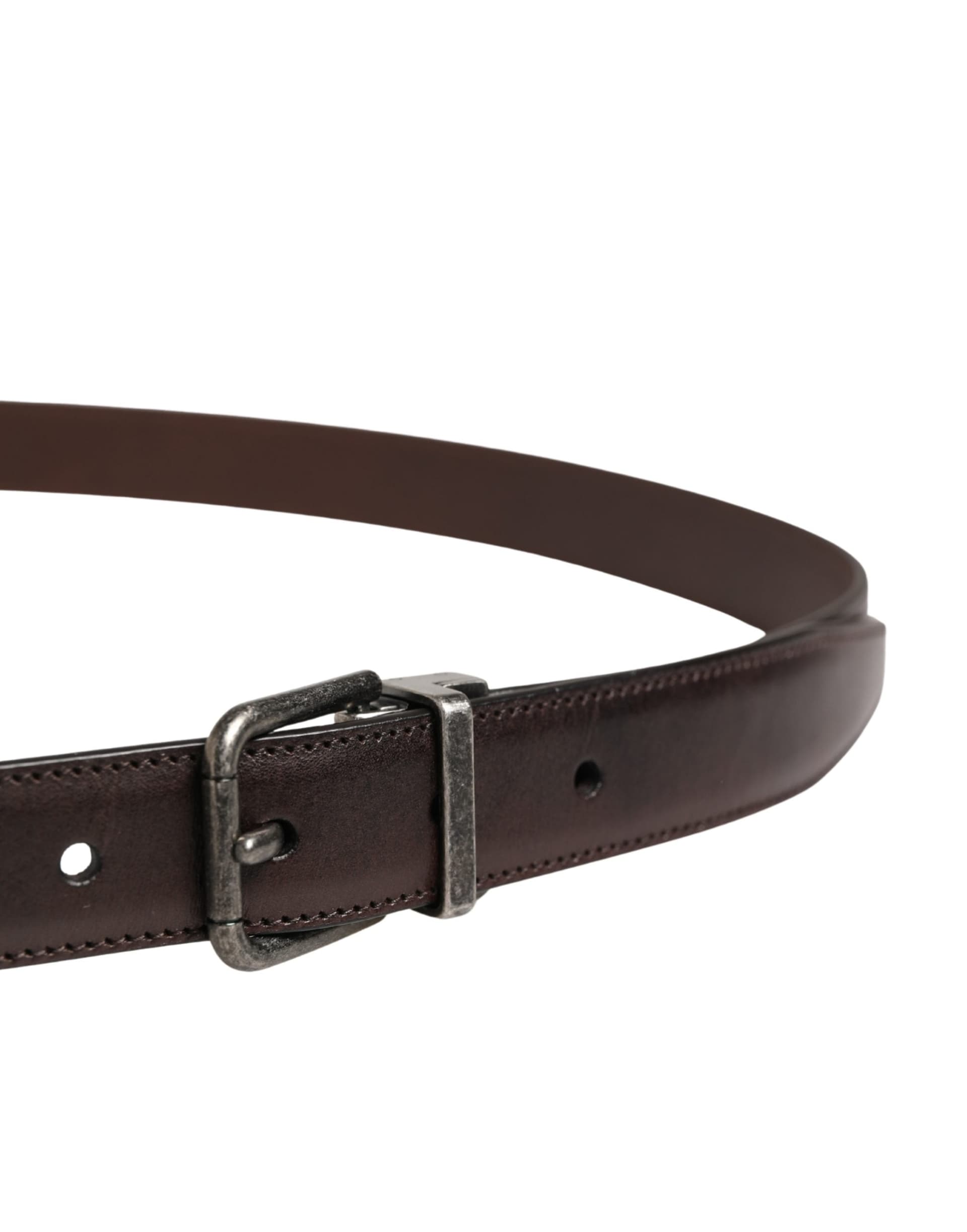 Dolce & Gabbana Men Brown Classic Leather Metal Buckle Belt - 3