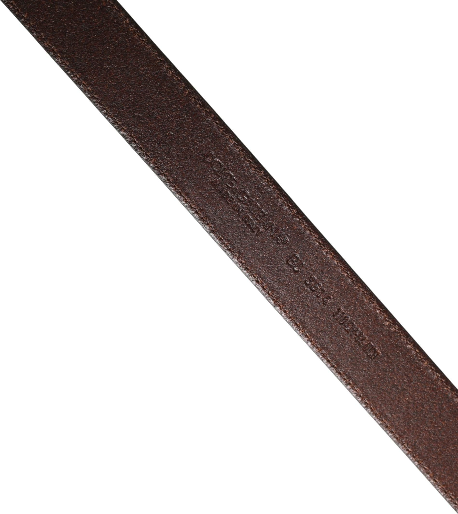 Dolce & Gabbana Men Brown Classic Leather Metal Buckle Belt - 5